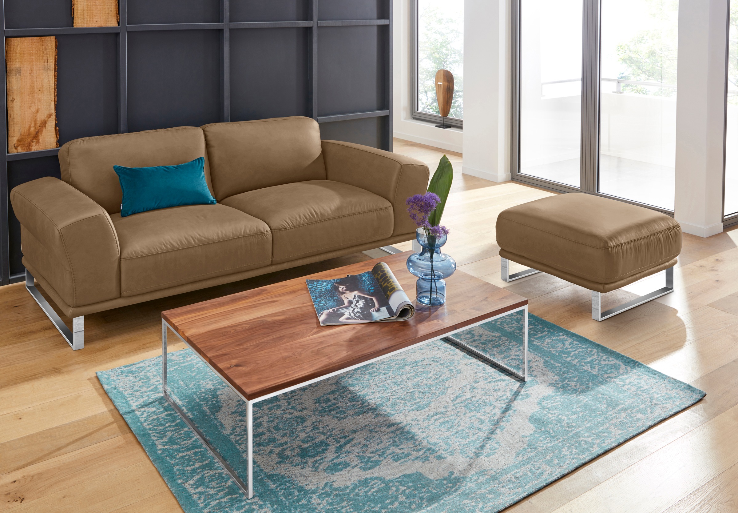 W.SCHILLIG 2,5-Sitzer »montanaa«, mit Metallkufen in Chrom glänzend, Breite 212 cm