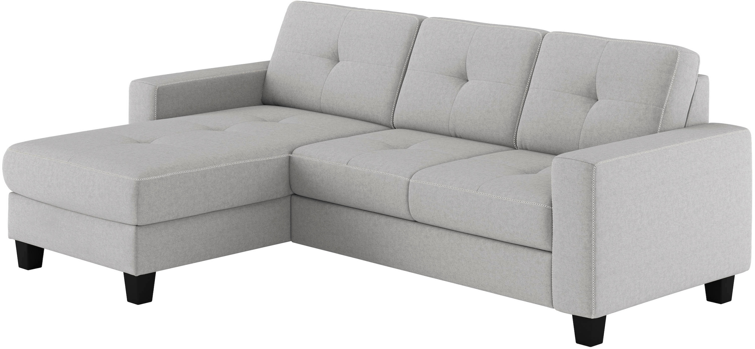 Places of Style Ecksofa »Varese L-Form«, Kreuznaht in beige