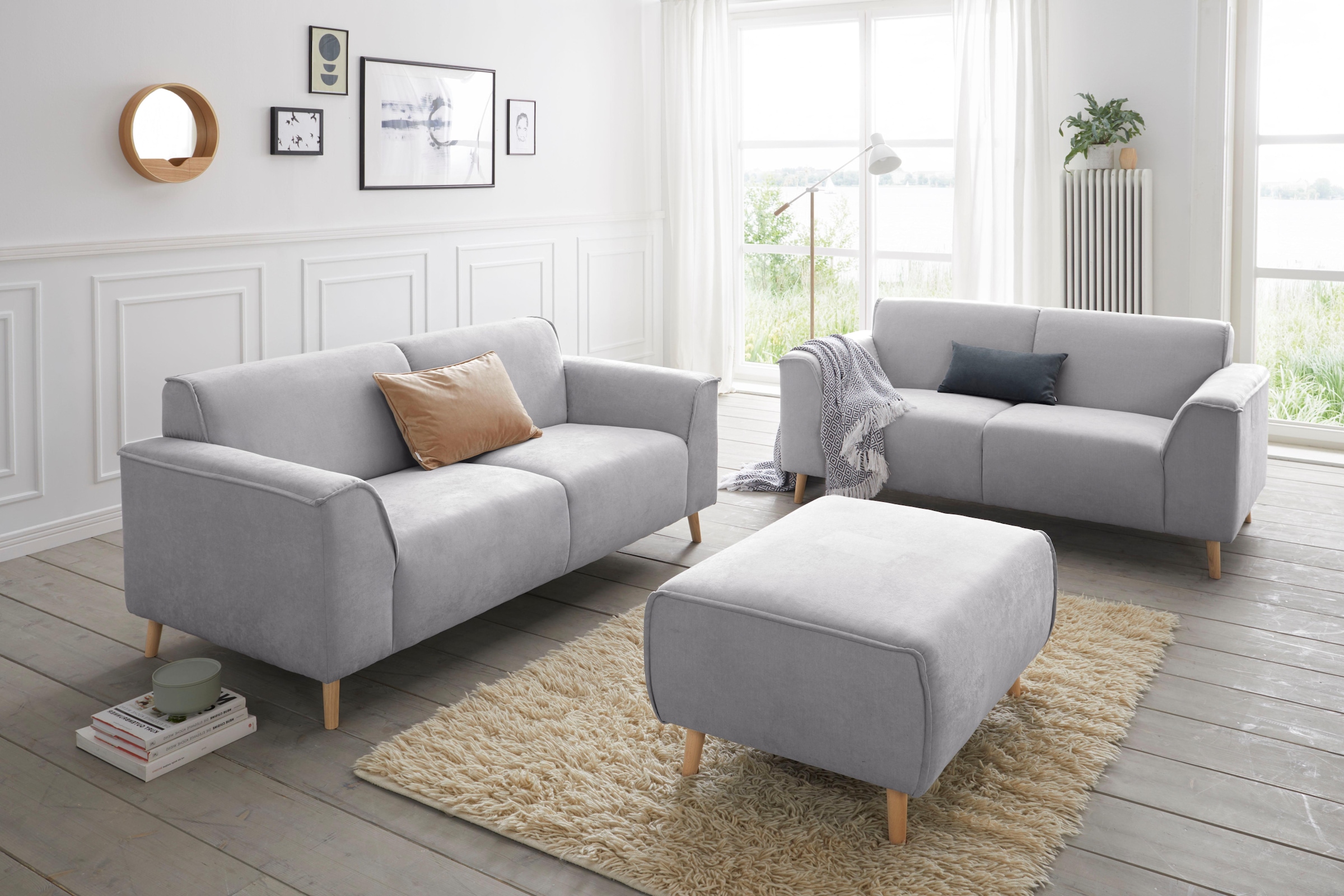 andas 2,5-Sitzer "Janek", mit Federkern und Keder in scandinavischem Design günstig online kaufen