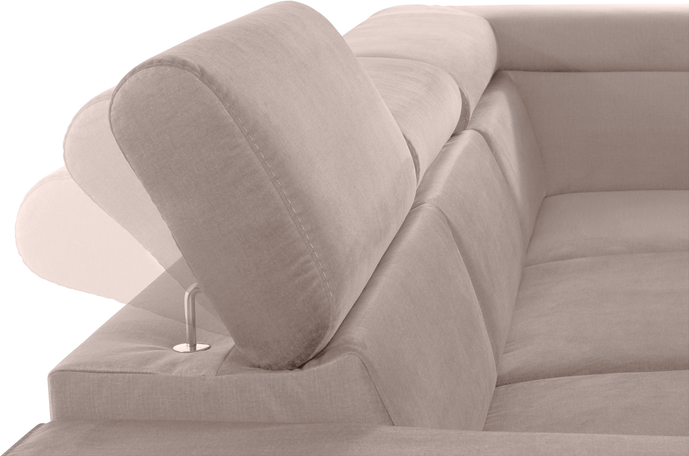 COTTA Ecksofa »Morven L-Form mit Kopfteilverstellung«, wahlweise mit Bettfunktion, Bettkasten & Wireless-Charger