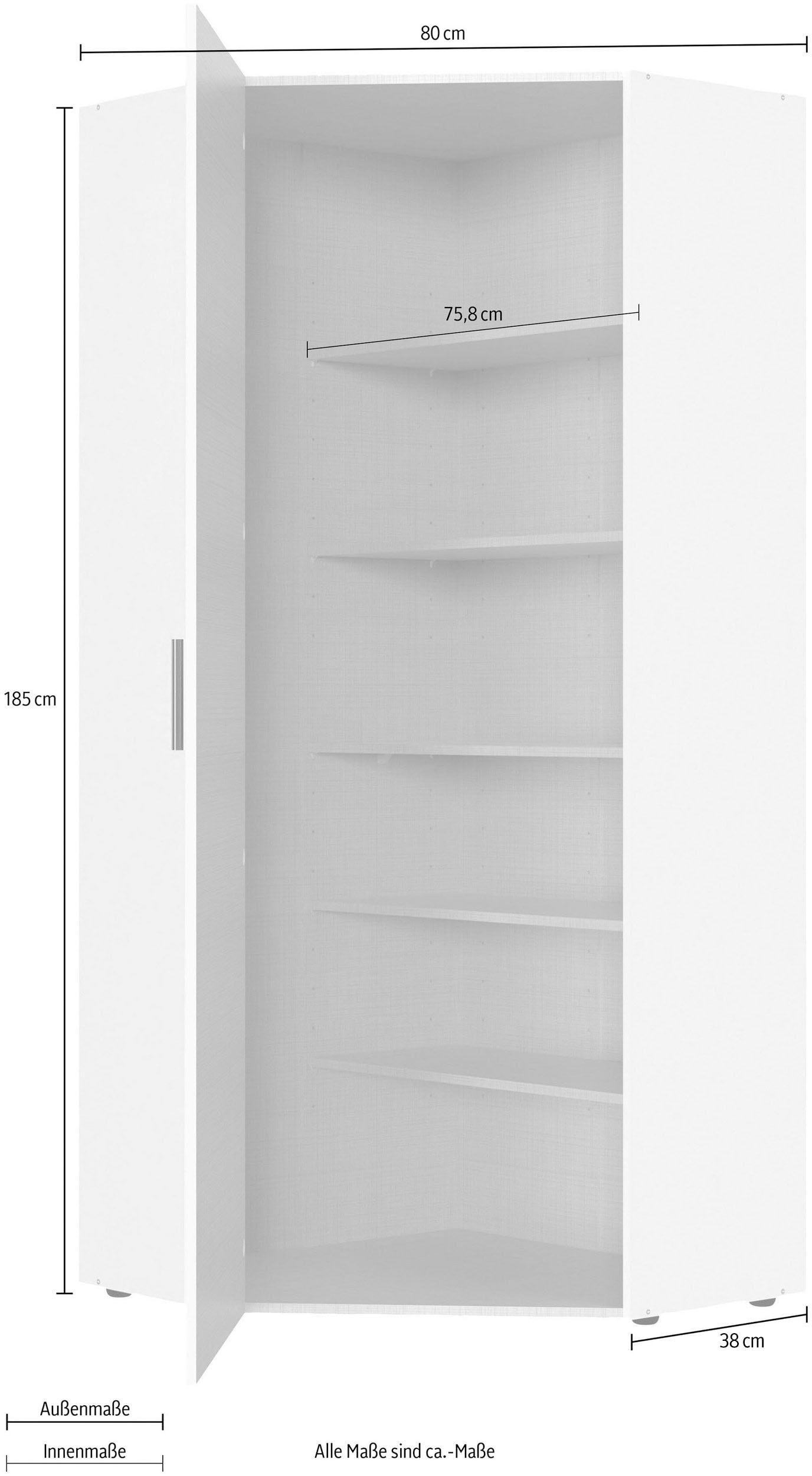 Wimex Eckschrank »Münster Ecklösung« Mehrzweckschrank  mit 5 Einlegeböden