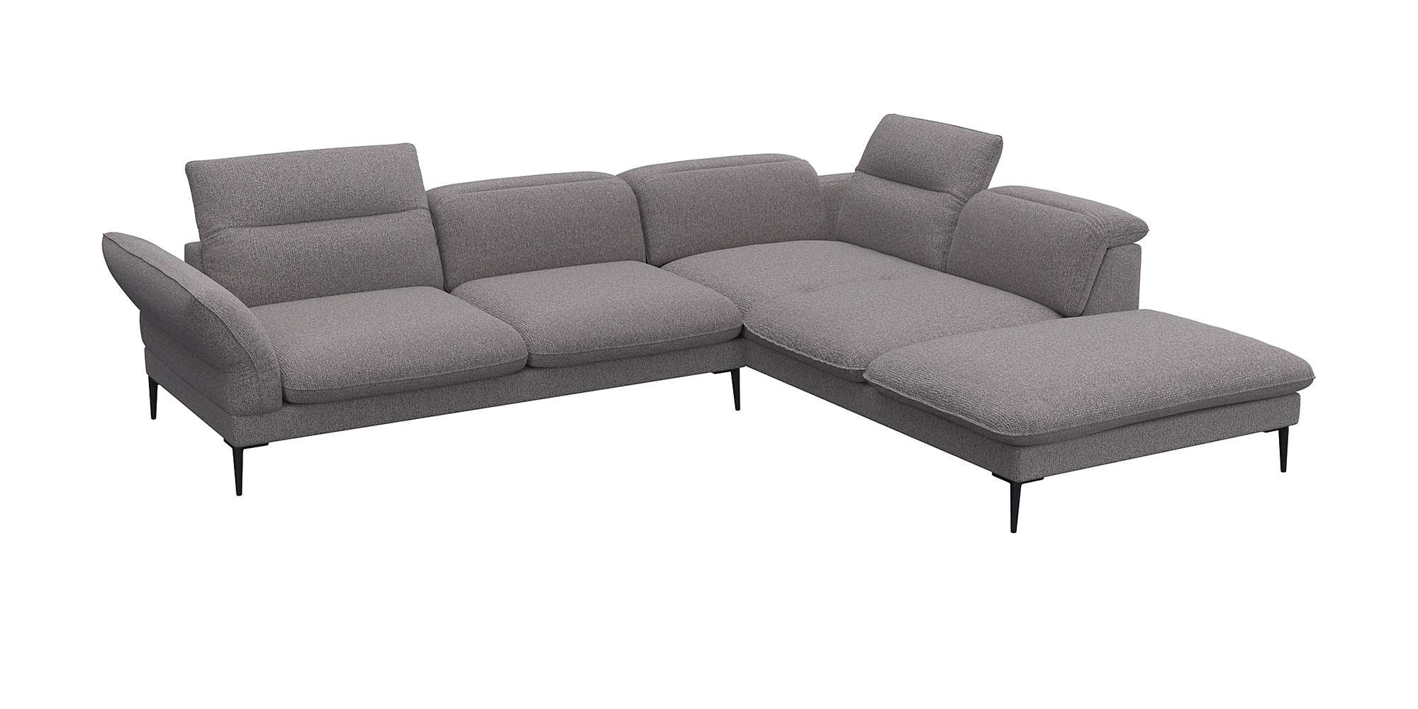 FLEXLUX Ecksofa »Salino, Funktionssofa mit Ottomane, Relaxsofa, Ecksofa«, Sofa mit Arm- und Kopfteil-Verstellungen, Kaltschaum & Stahl-Wellen