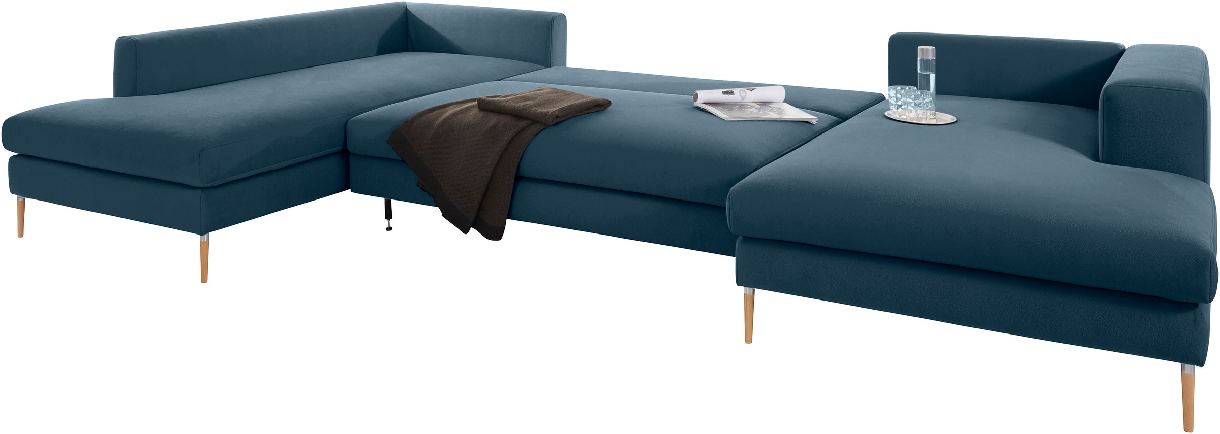 OTTO products Wohnlandschaft »Finnja, viel Platz, wahlweise Bettfunktion und Bettkasten, U-Form«