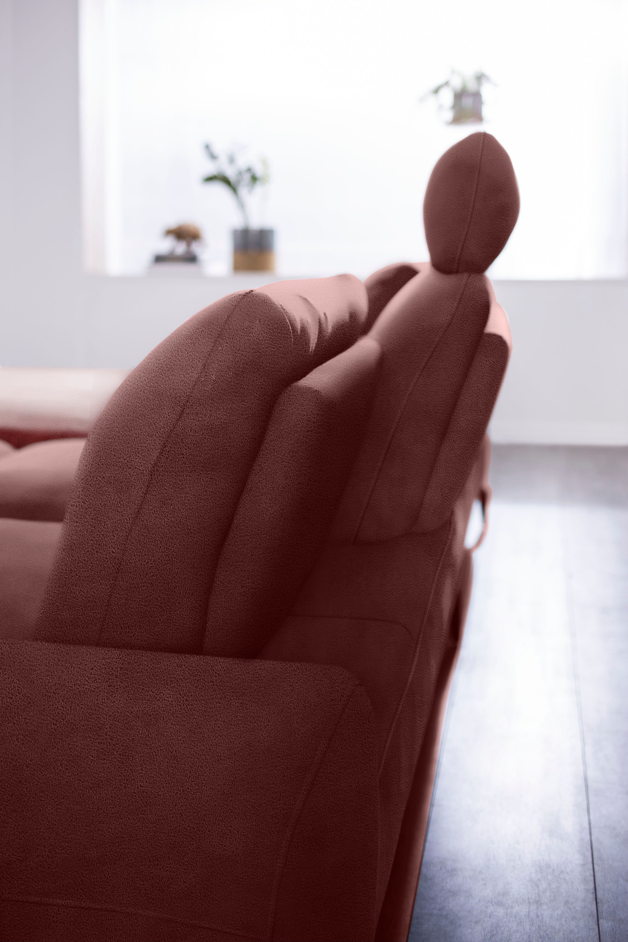 W.SCHILLIG Ecksofa »valentinoo, Designsofa, bequem, elegant und zeitlos, L-Form«, (Set), inklusive Hocker, mit Sitztiefenverstellung, Breite 299 cm