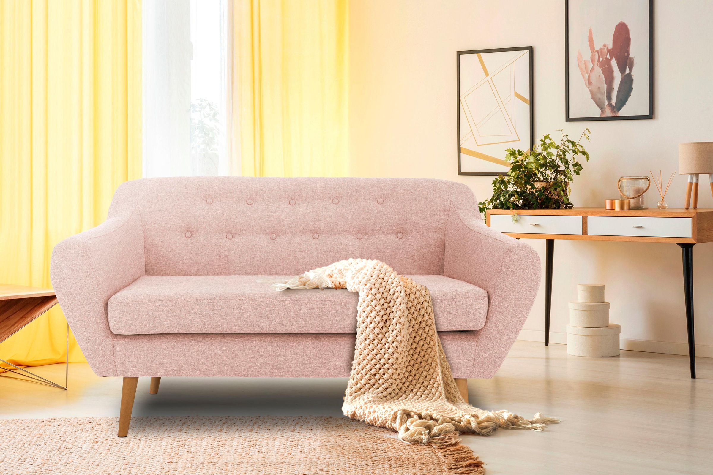 Home affaire 2-Sitzer »Renne« mit Heftung im Rücken im skandinavischem Stil günstig online kaufen