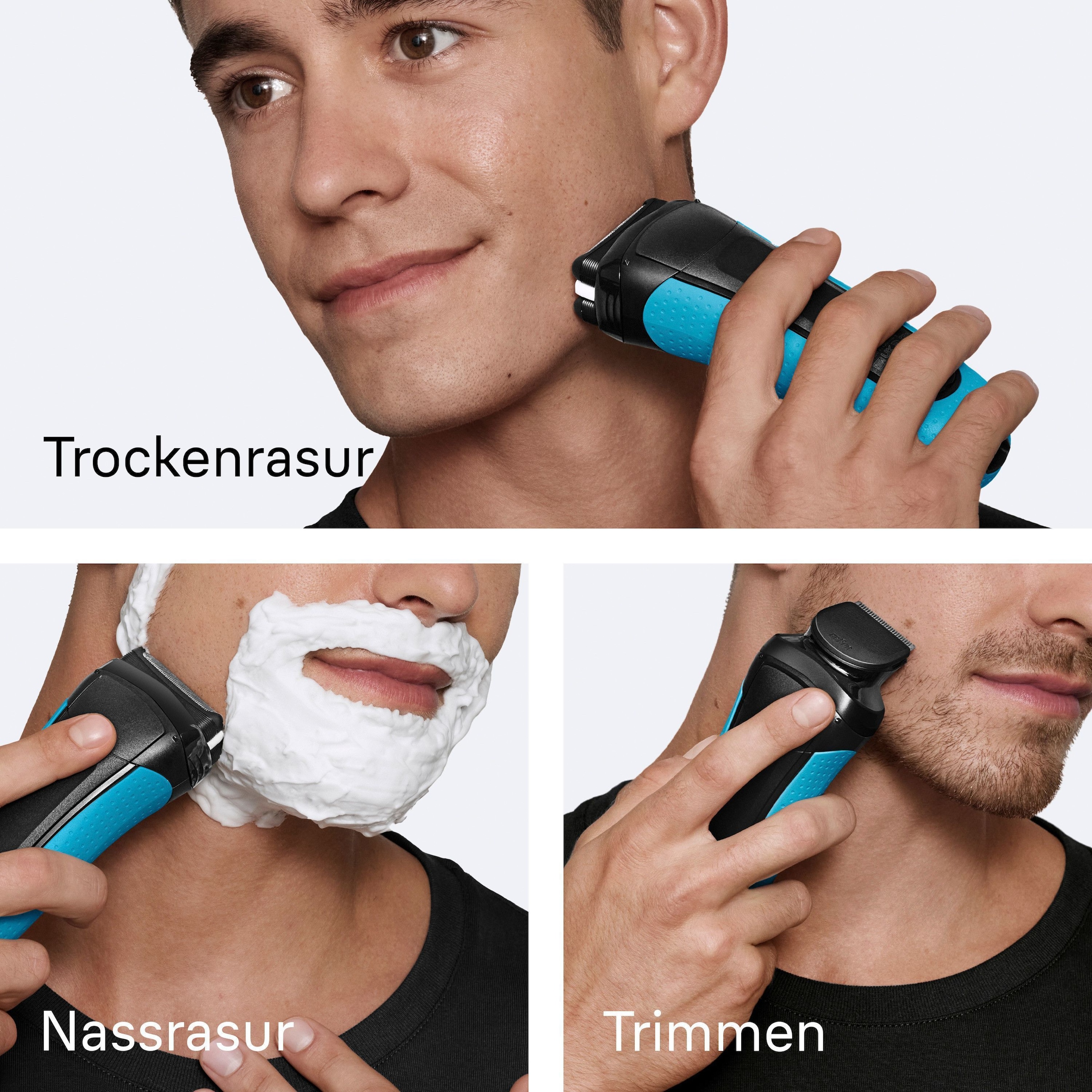 Braun Elektrorasierer »Series 3+ 3010BT« 6 Stk. Aufsätze 3 flexible Klingen, effizienter MicroComb Mitteltrimmer