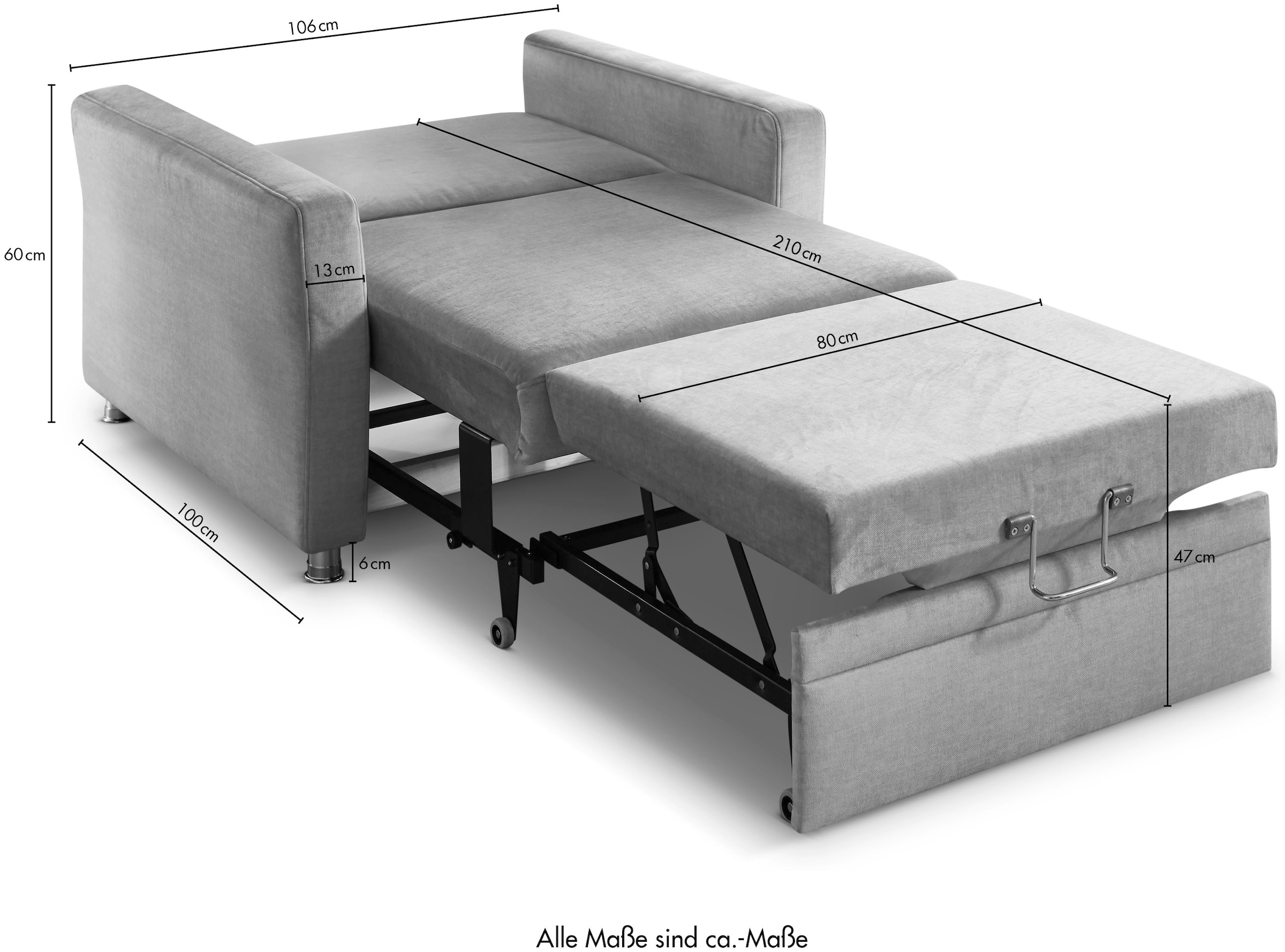 Die PlanBar Schlafsofa »MP-PD19021« mit Längsschläferfunktion 80x210 cm