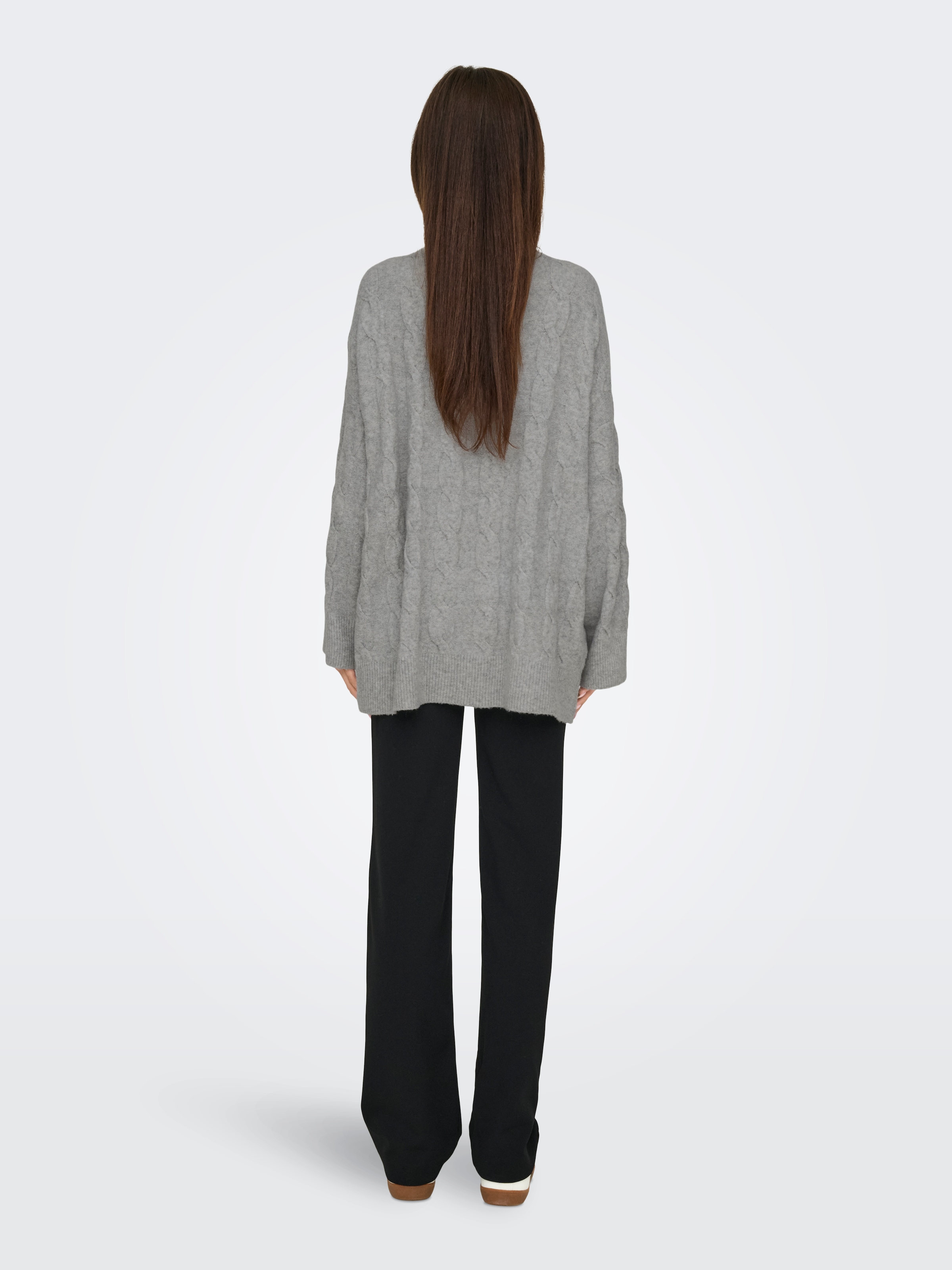 ONLY V-Ausschnitt-Pullover »ONLJEANETT LIFE L/S CABLE V-NECK CC KNT«, mit Zopfmuster