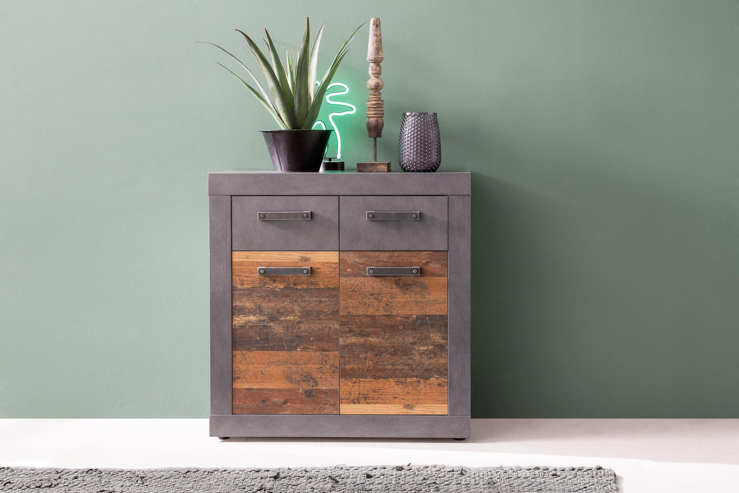 INOSIGN Kommode »Ilana« Kommode mit 2 Türen & 2 Schubladen - (B/T/H) 82/37/ günstig online kaufen