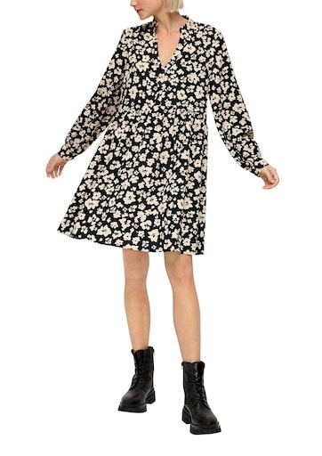 QS Druckkleid, mit kleinem Stehkragen