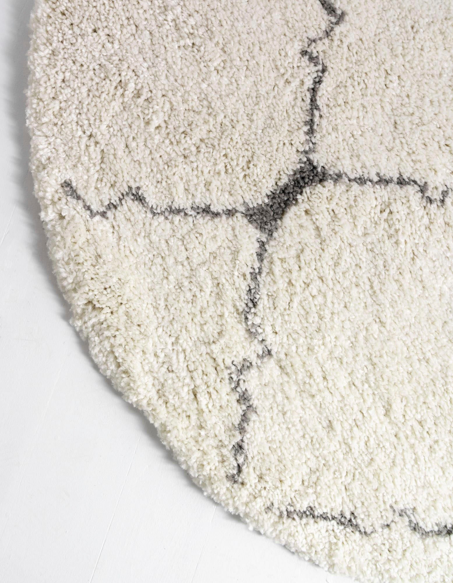 Myflair Möbel & Accessoires Hochflor-Teppich »Temara Shag, LAGERRÄUMUNG!«, rund, 51 mm Höhe, gewebt, Rauten Design, weich & kuschelig