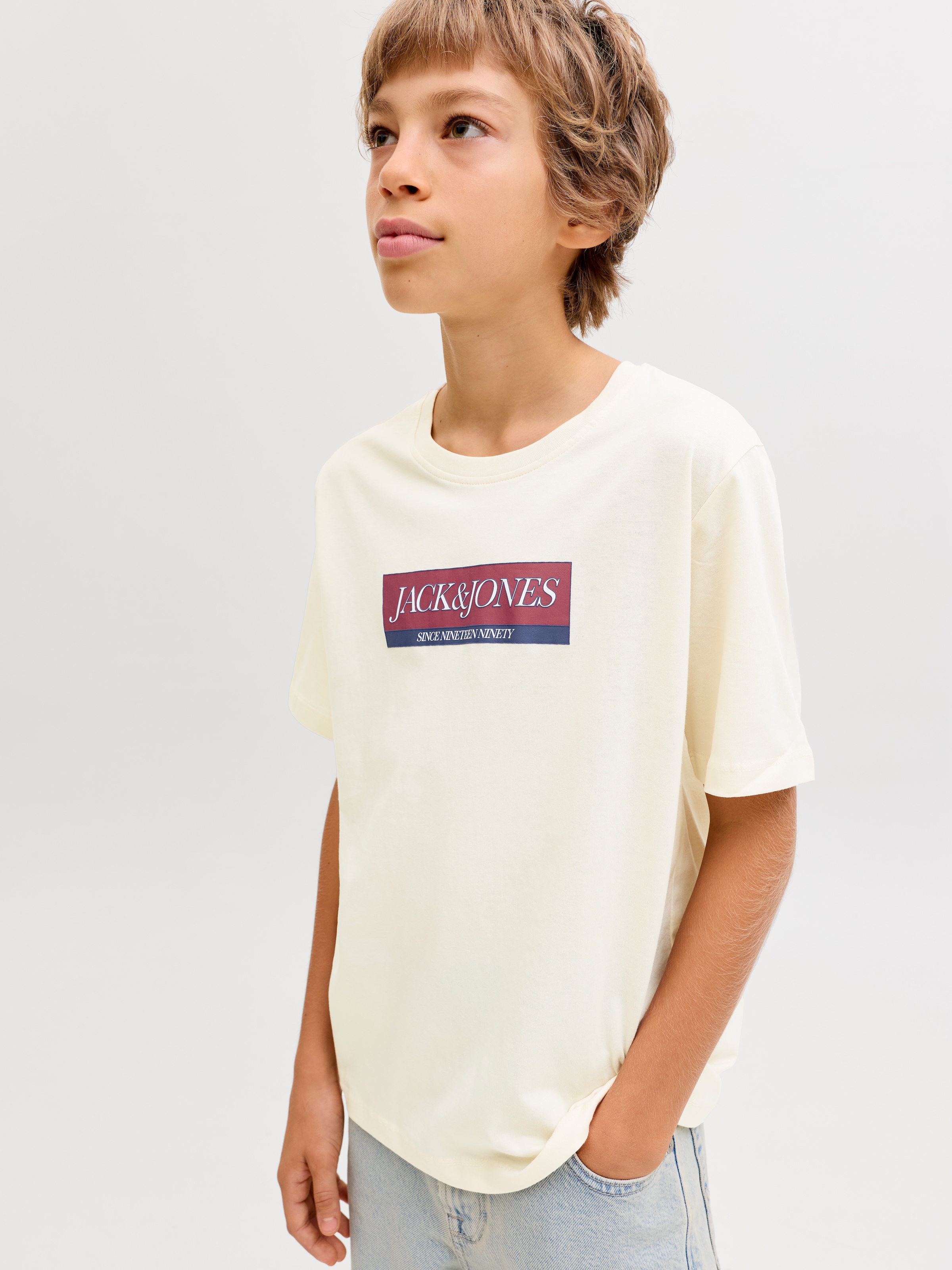 Jack & Jones Junior T-Shirt »JORINWOOD BLOCK BRAND TEE SS CN NOOS JNR«