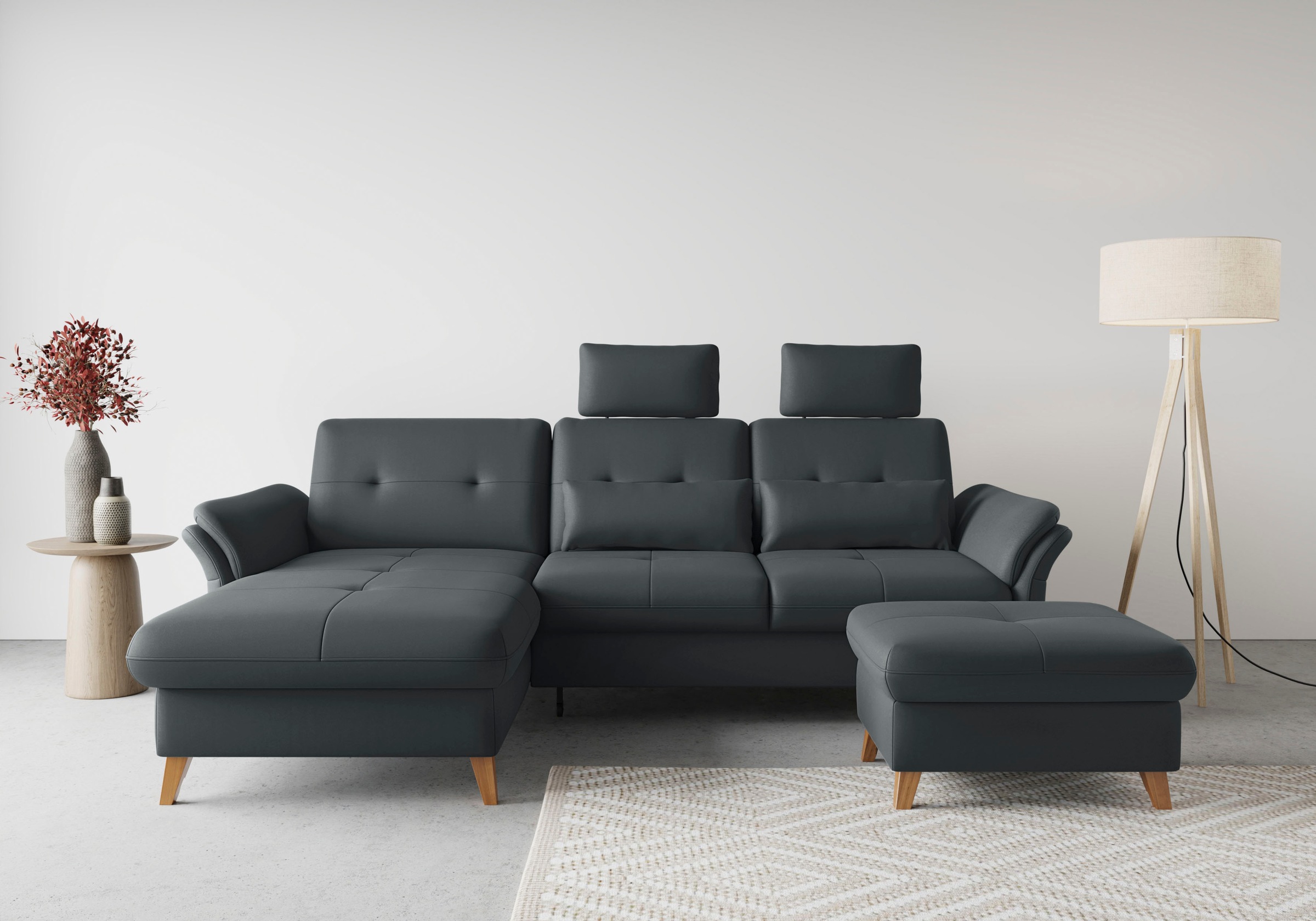 sit&more Ecksofa »Göteborg«, Sitztiefenverstellung und Federkern, wahlweise mit Bettfunktion