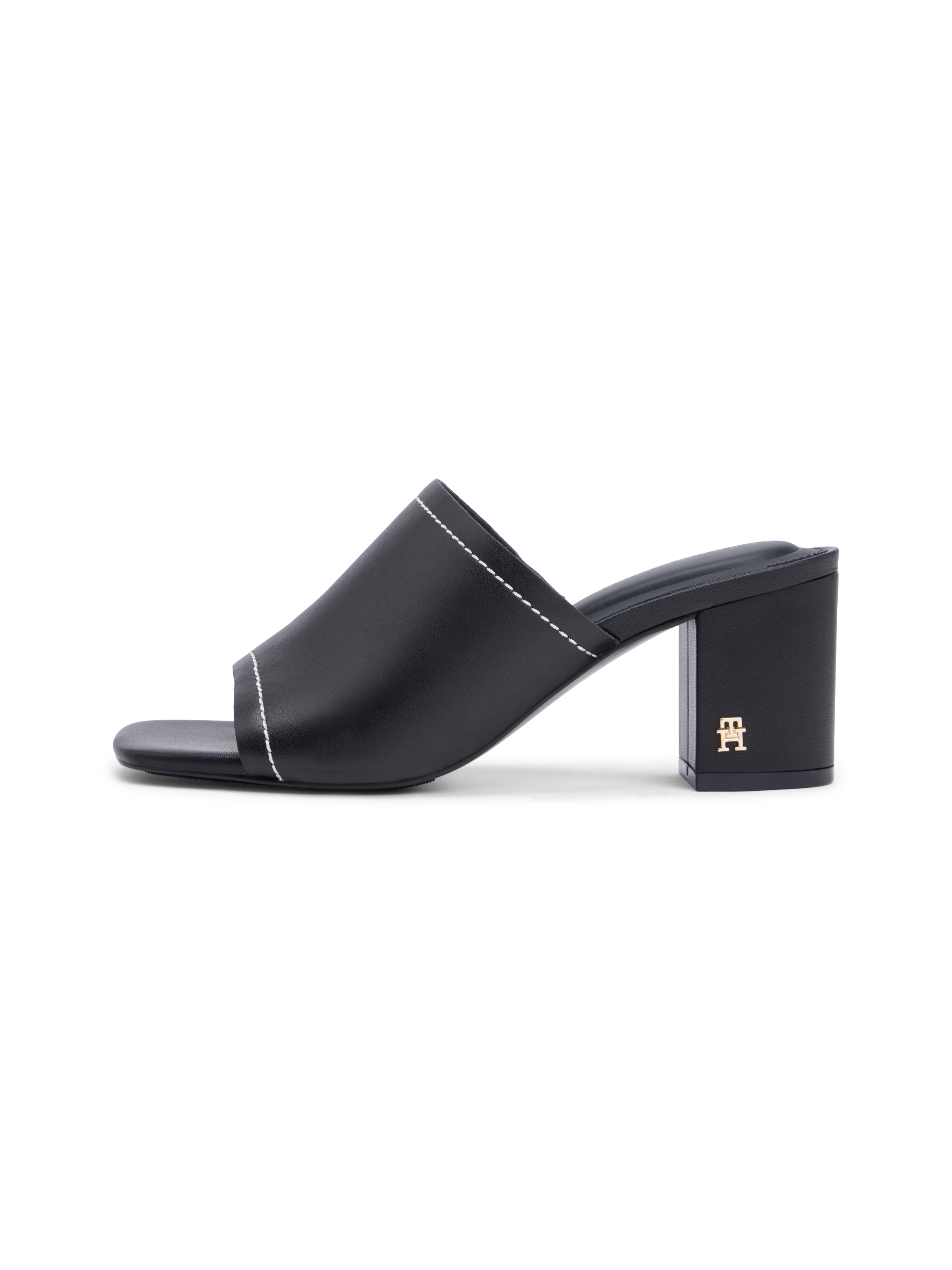 Tommy Hilfiger Pantolette »TH BLOCK HEEL MULE LTH«  Sommerschuh, Businessschuh mit weicher Bandage