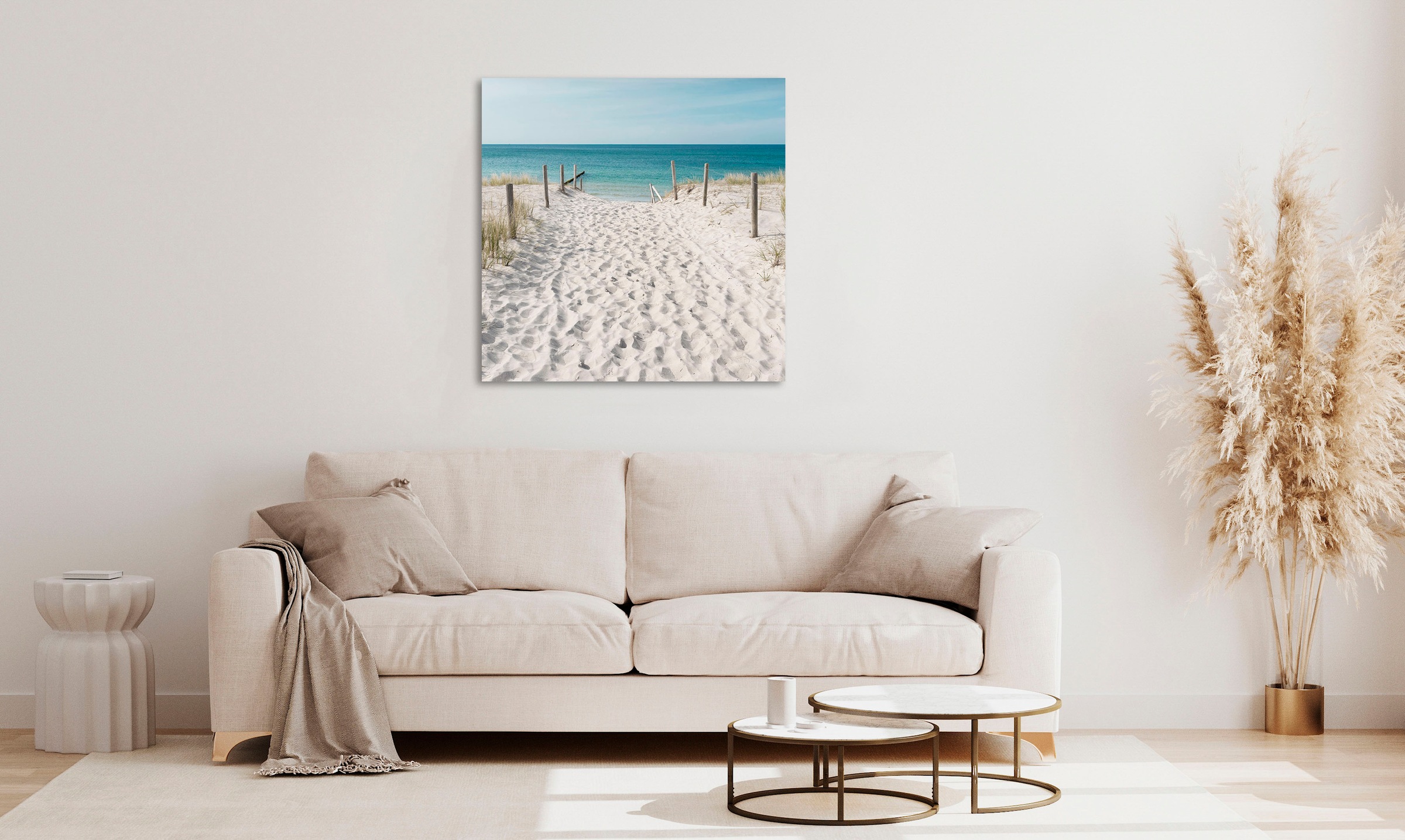 queence Acrylglasbild »Ethos«, Strand-Himmel-Düne-Deutschland-Gräser-Meer-M günstig online kaufen