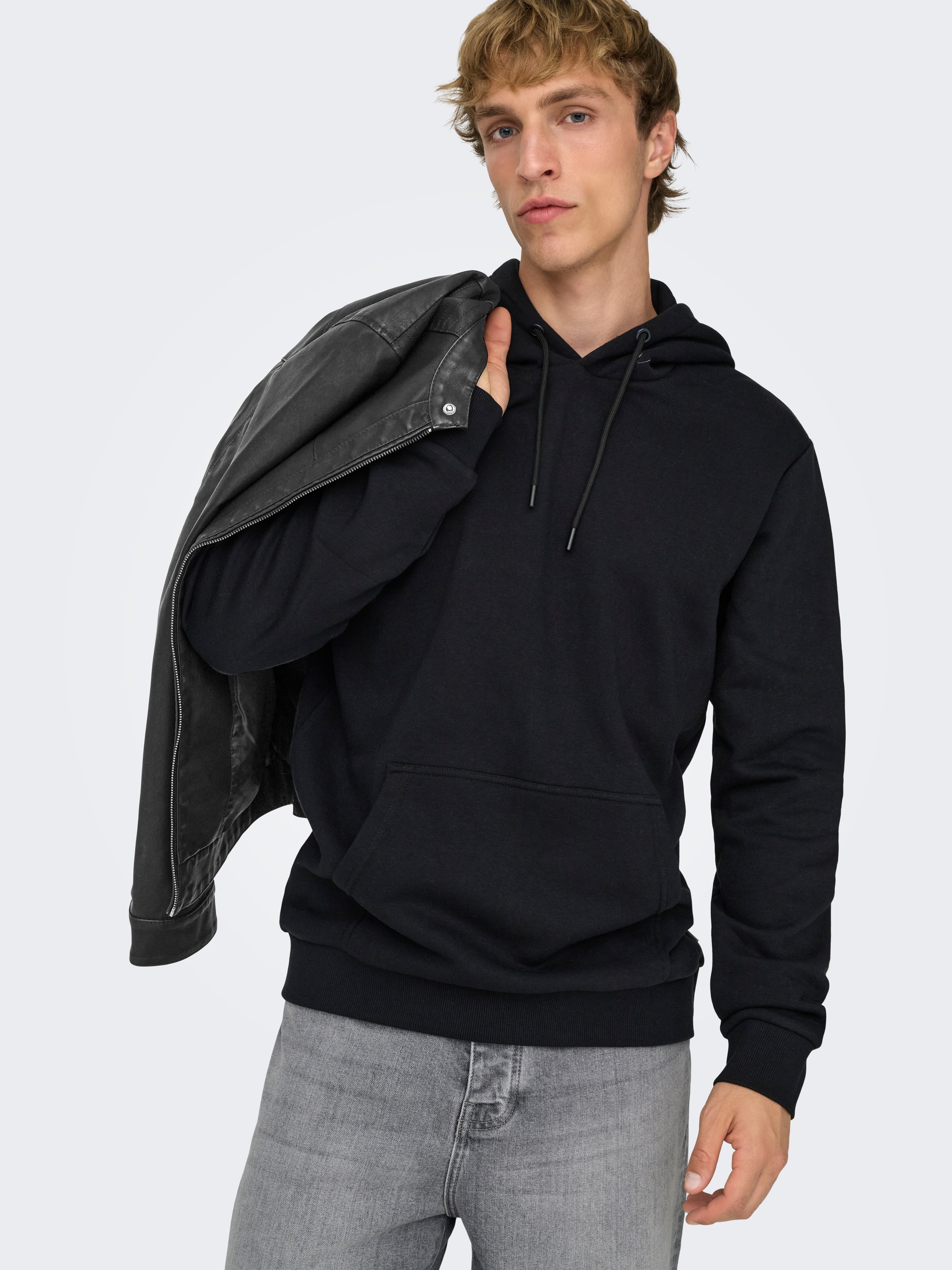 ONLY & SONS Bikerjacke »MIKE PU RACER JACKET« ohne Kapuze