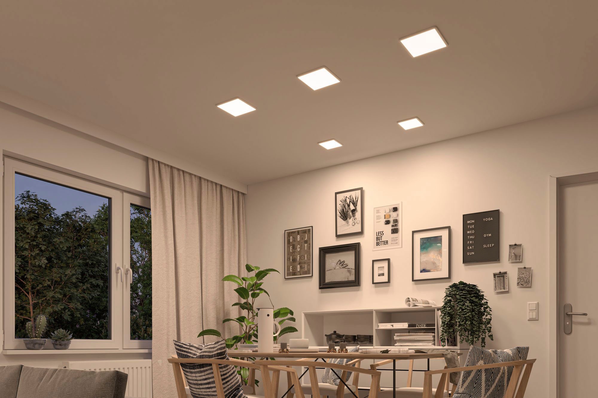 Paulmann LED Bad-Einbauleuchte »Areo«, Schutzart IP44 spritzwassergeschützt, Warmdimmfunktion, Gr. 23 x 23 cm
