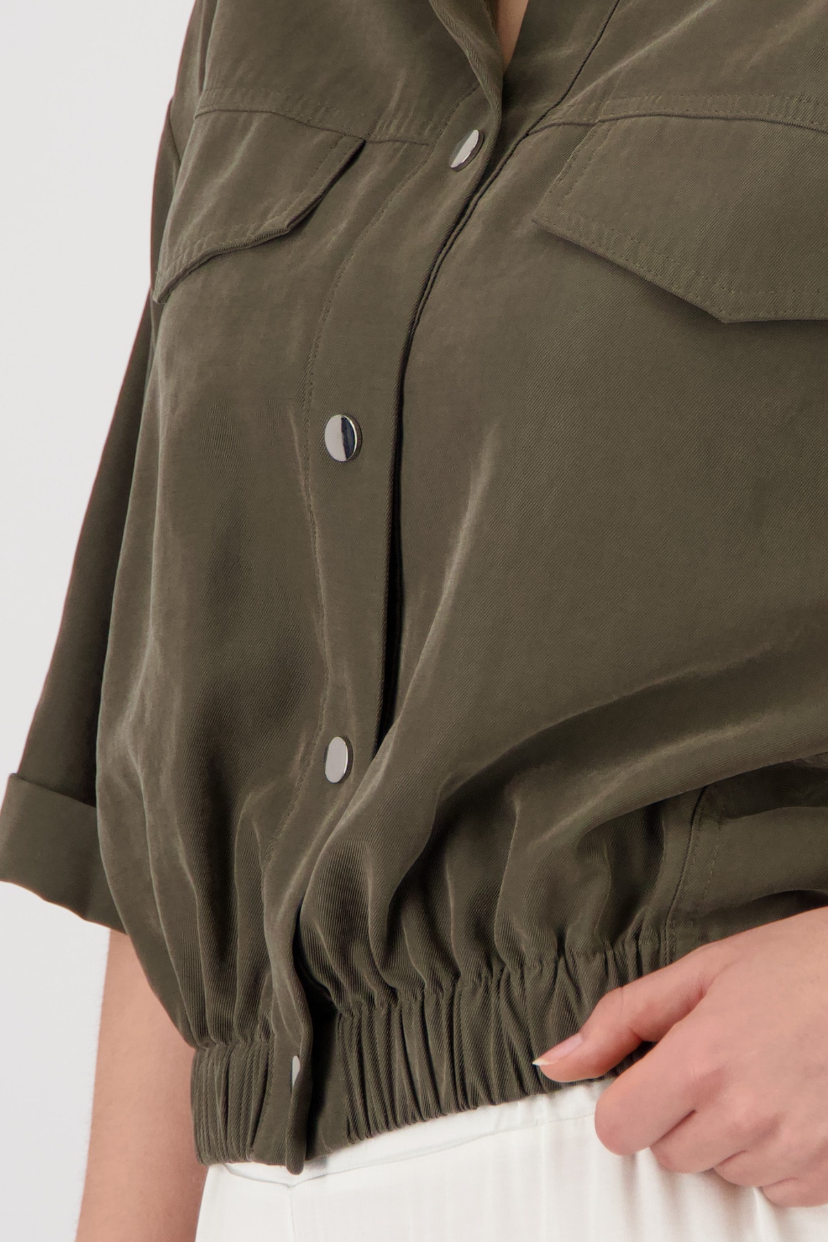 Monari Hemdjacke »Jacke Modal« ohne Kapuze Regular fit mit Druckknöpfen