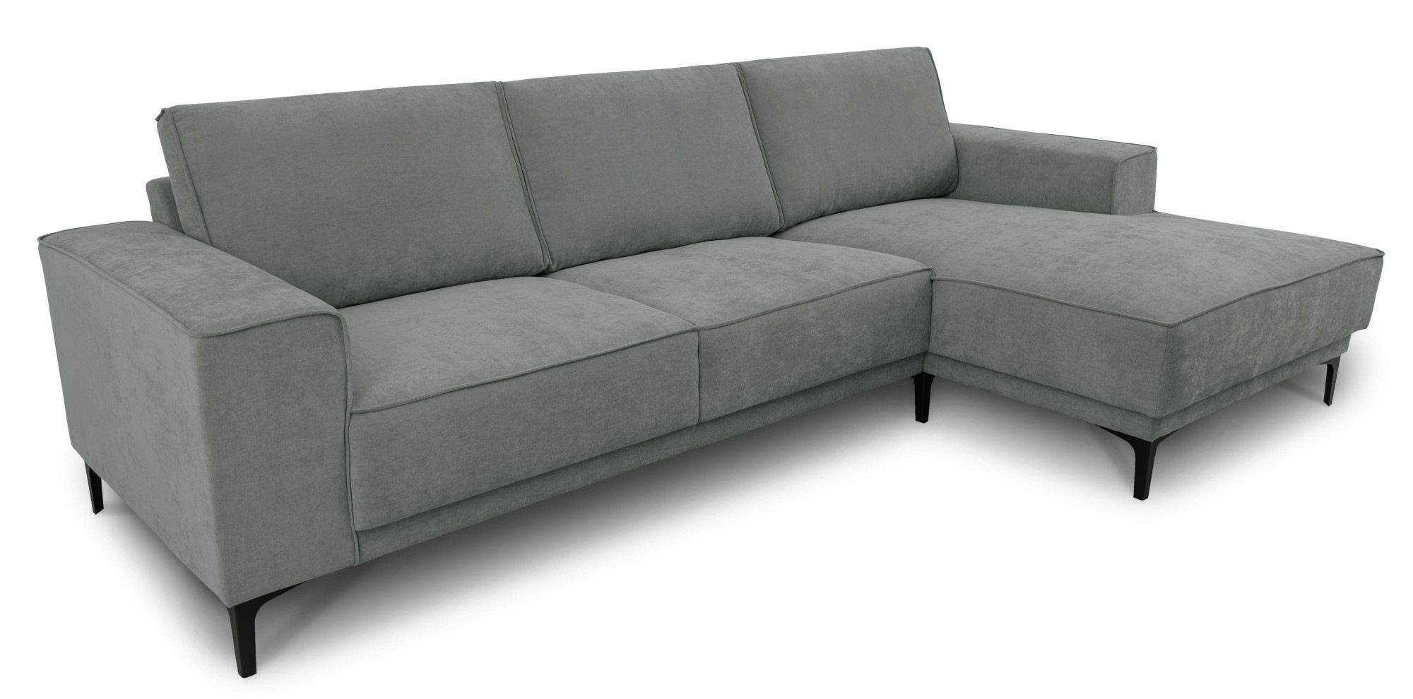 Places of Style Ecksofa »Polsterecke Oland, Struktur, Flachgewebe, Luxus-Microfaser, Boucle«, L-Form, 280 cm, Wellenunterfederung, Skandi-Design, Metallfüße