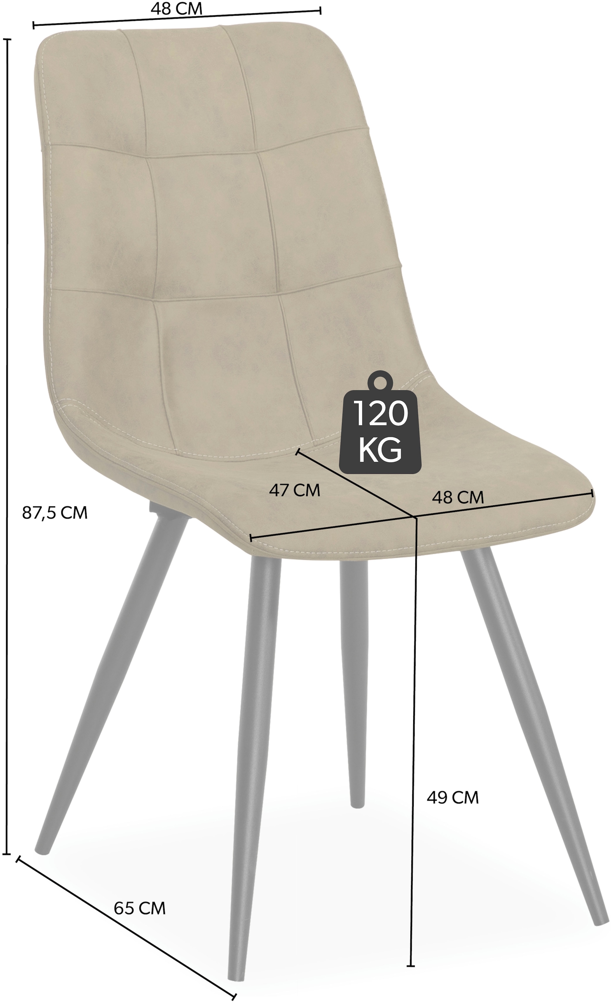 OMG Design Esszimmerstuhl »Peak«, (Set), 1 St., Stoff, moderne Sitzschale in Microfaser Lederoptik