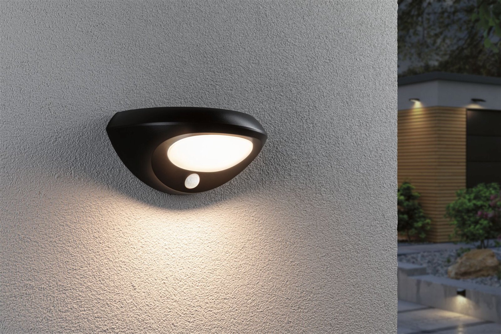 Paulmann LED Außen-Wandleuchte »Solar Sorova IP44 230x125mm 3000K 3,5W 220lm Anthrazit Kunststoff«, 1 flammig, Bewegungsmelder