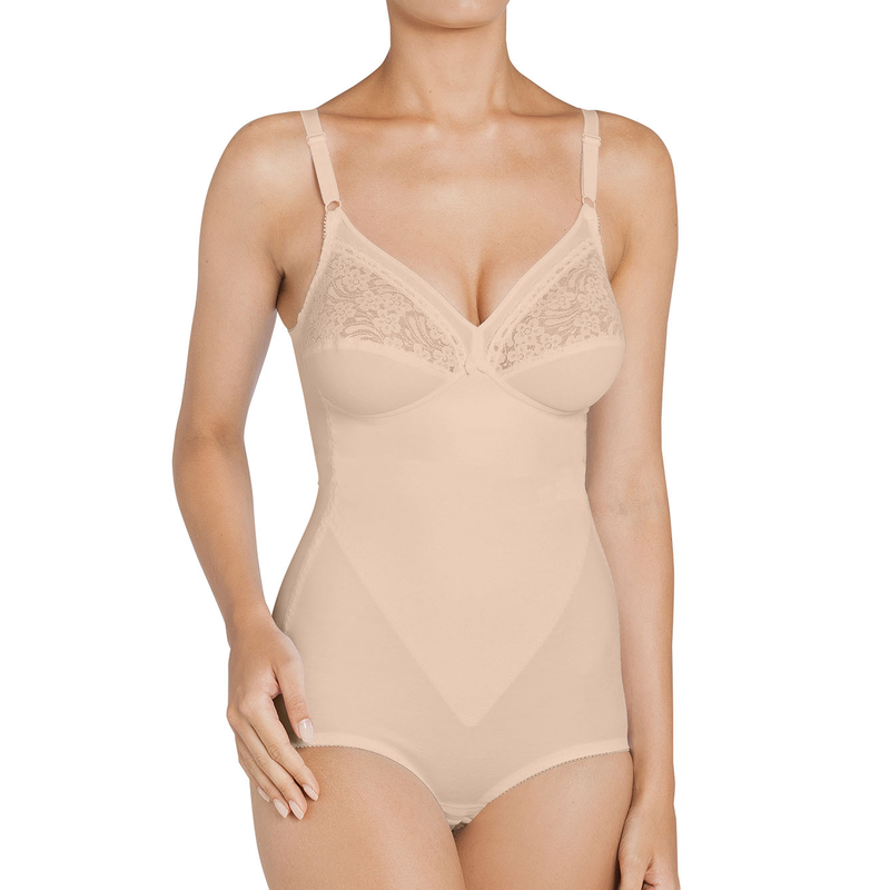 TRIUMPH Miederbody »Formfit BS X« florale Spitze, runder Rückenausschnitt, tiefer V-Ausschnitt natur 100 - Cup C Cup C 100 Damenbody von Triumph