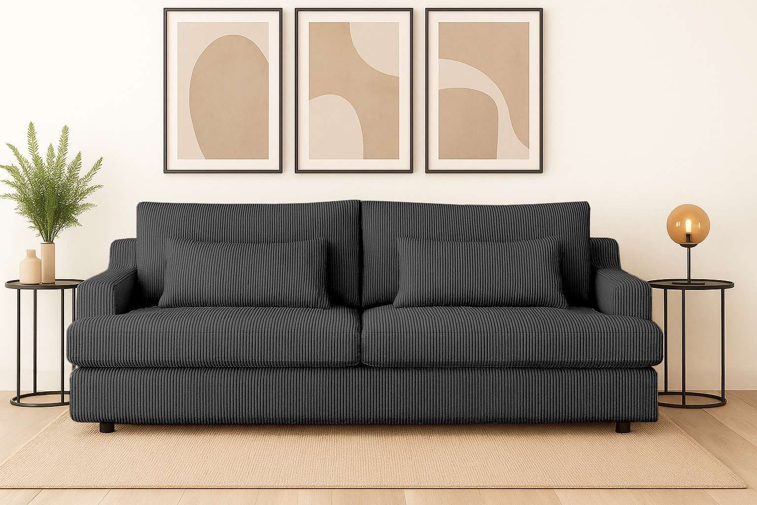 Home affaire Big-Sofa »Evelle 3 Sitzer Maxi«, 237 cm, tiefe Sitzfläche, Lou günstig online kaufen