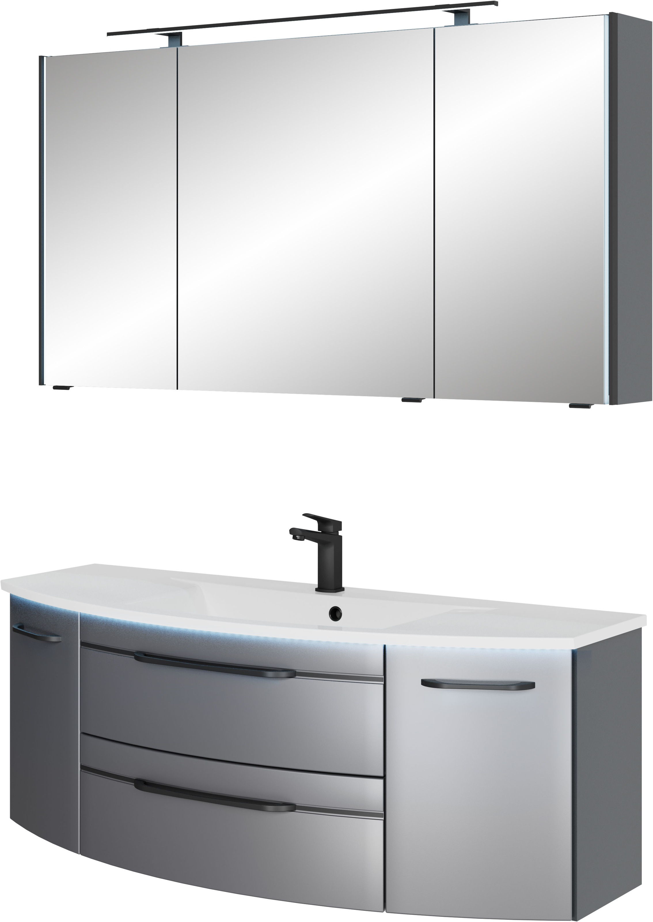 Saphir Badmöbel-Set »Serie 7045 2-teilig Mineralmarmor-Waschtisch mit LED-S günstig online kaufen