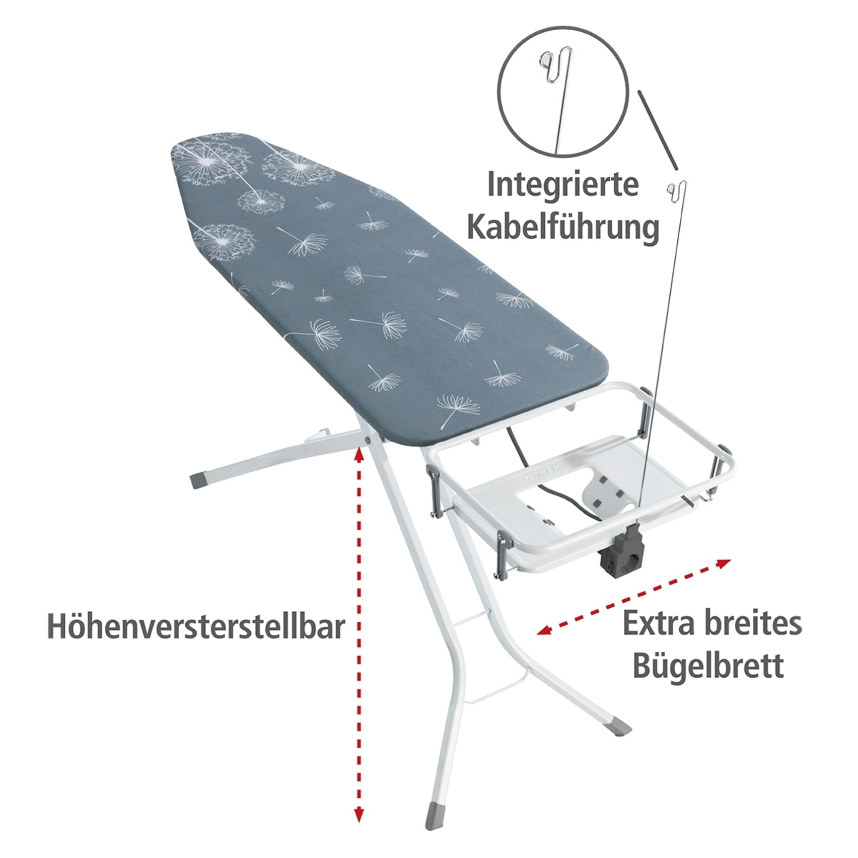 WENKO Bügelbrett »Modell Professional«, Bügelfläche 130 cmx48 cm, höhenvers günstig online kaufen