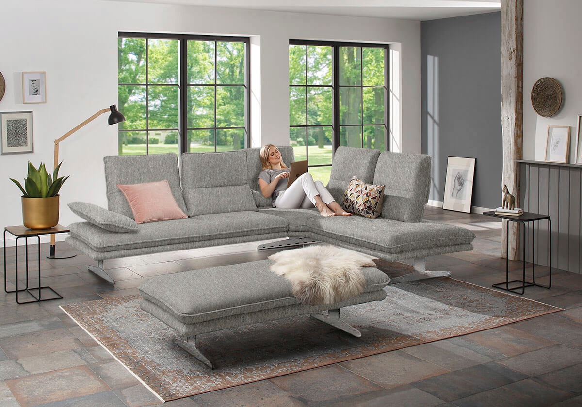 W.SCHILLIG Ecksofa »broadway, Designsofa, mit tollem Sitzkomfort, L-Form«, Sitztiefenverstellung, Kopfteil- & Seitenteilverstellung, Breite 284cm