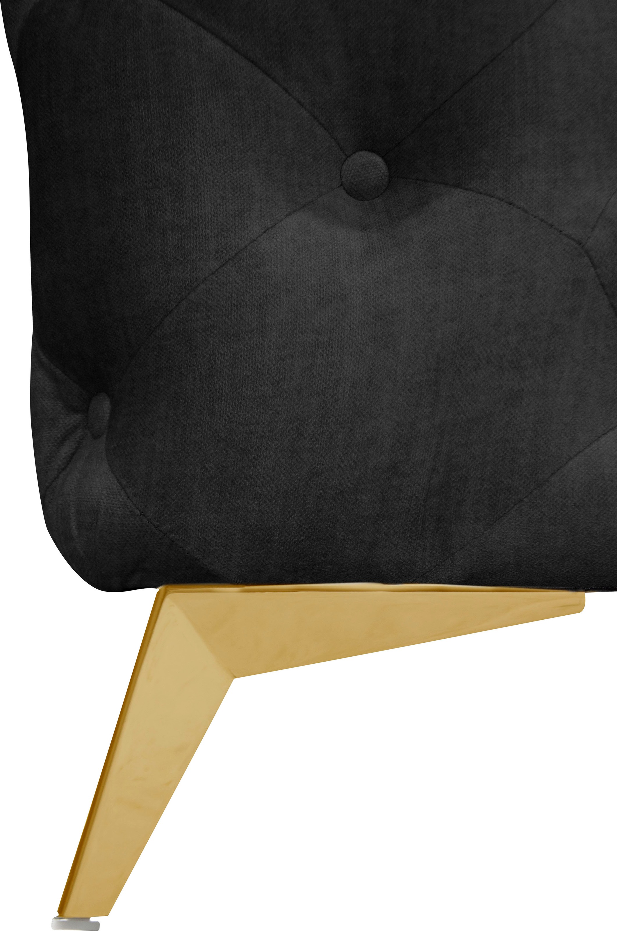 Leonique Chesterfield-Sofa »Ecksofa GLYNIS L-Form mit Wellenunterfederung, Maße B/T/H 323/264/75cm«, aufwändige Knopfheftung, moderne Chesterfield Optik, Fußfarbe wählbar