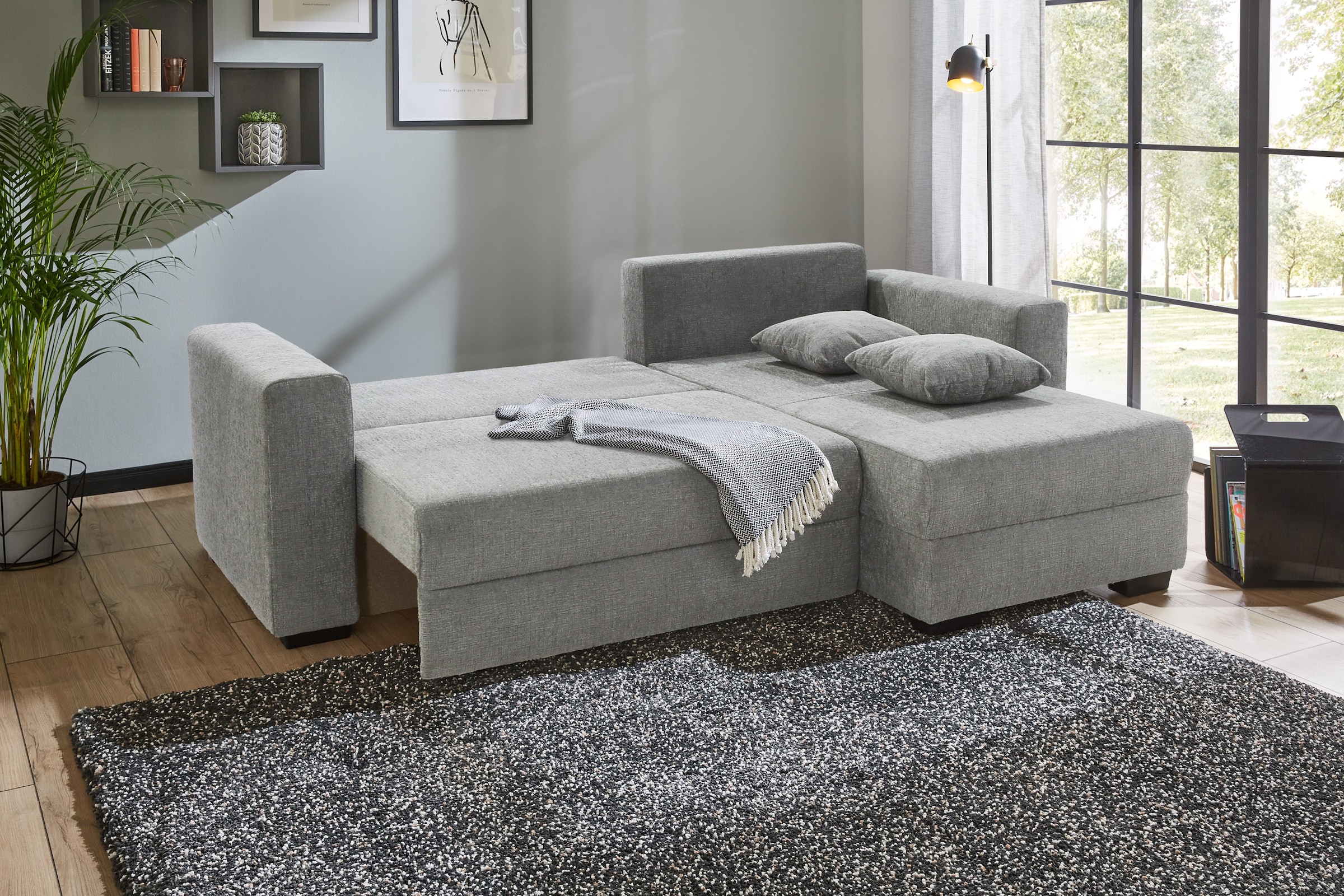 Jockenhöfer Gruppe Ecksofa »Elmau, L-Form, Breite 235cm«, inkl. Bettfunktion, Bettkasten, Ottomane links/rechts montierbar