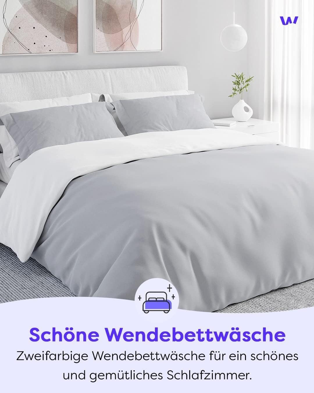 Wolkenfeld Bettwäsche »Allergiker Bettwäsche, unfassbar weich«, 135x200 cm, 155x220 & Übergrößen I inkl. Kissenbezüge 80x80 I 2-farbig