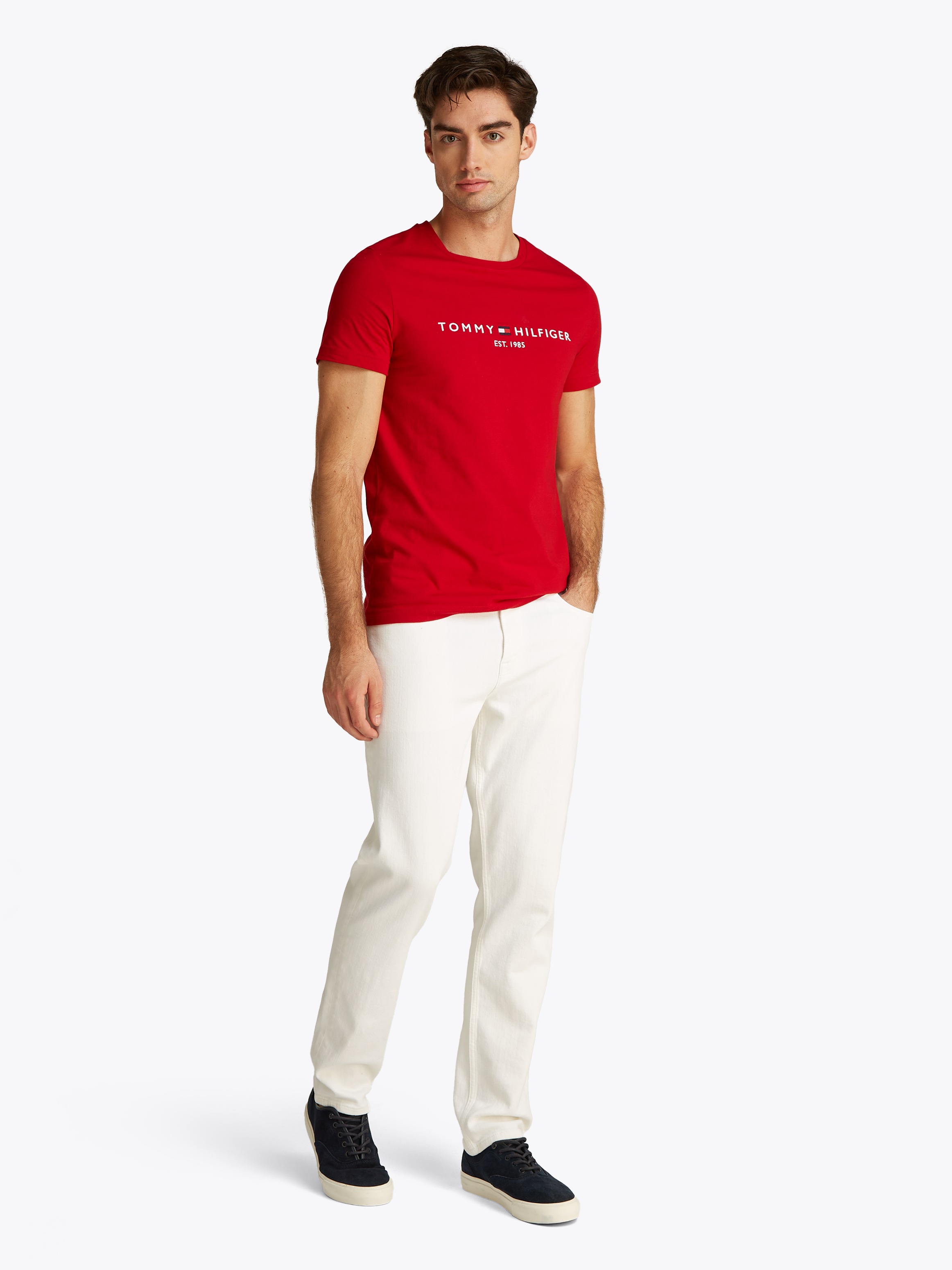 Tommy Hilfiger T-Shirt »TOMMY LOGO TEE« aus reiner Baumwolle