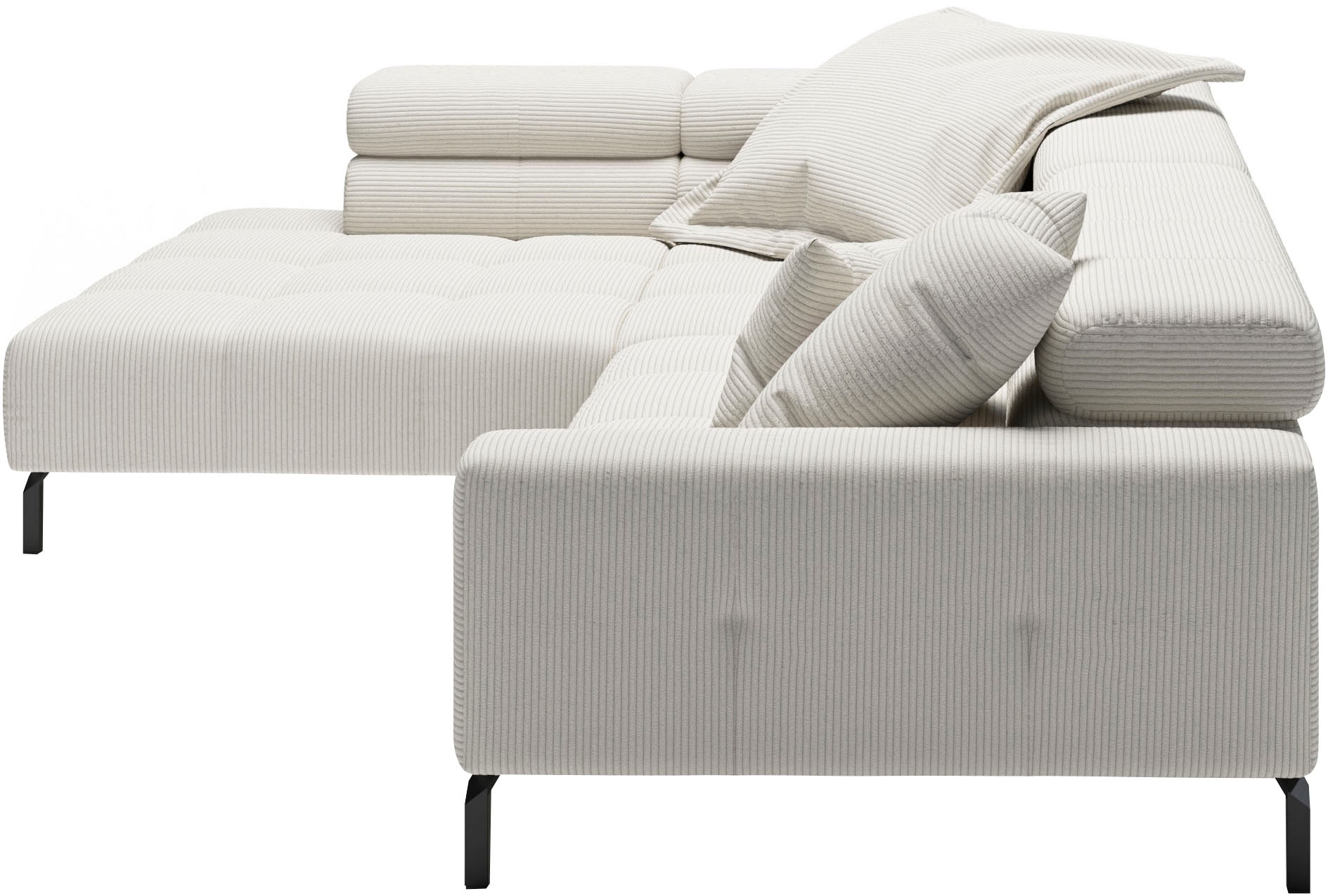 Places of Style Ecksofa »Cleveland, L-Form, incl. Kopfteilverstellung, Breite 311 cm«, wahlweise elektrischer Sitzvorzug
