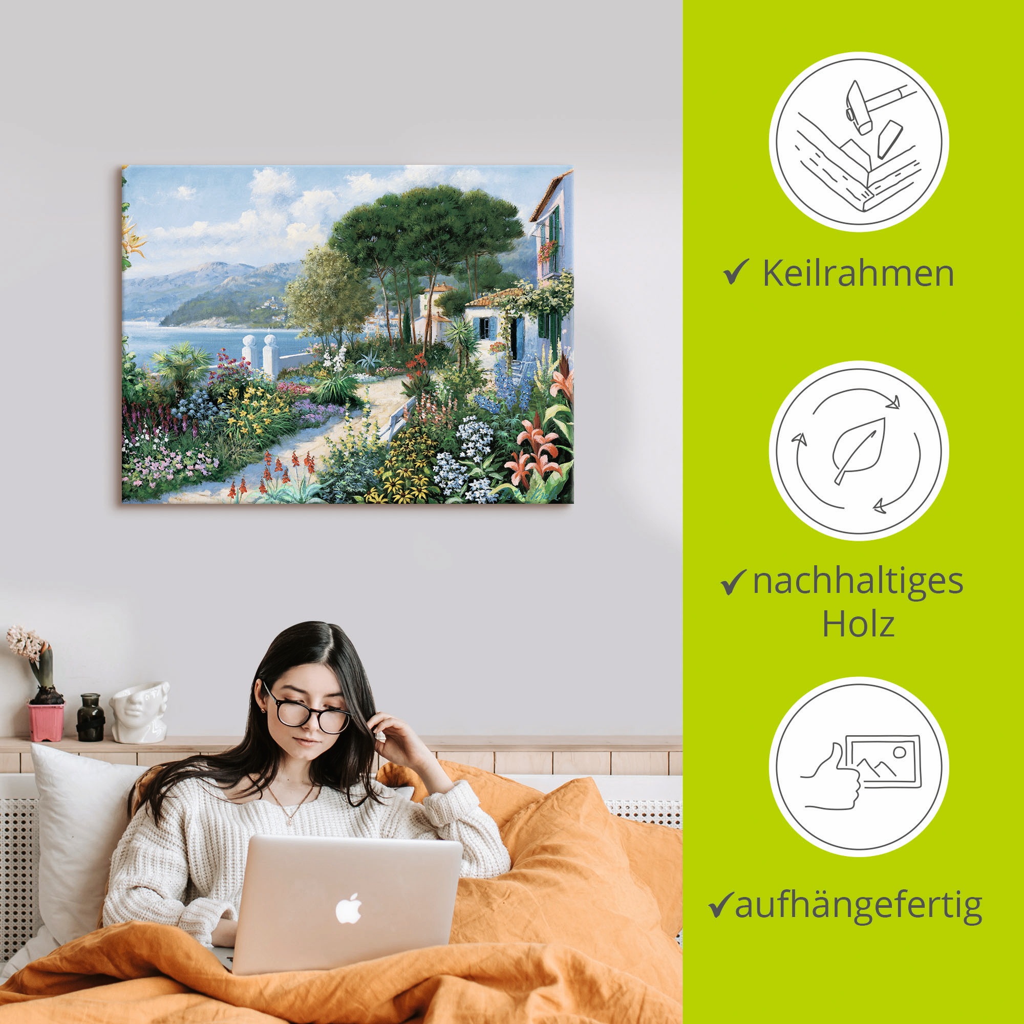 Artland Wandbild »Verstecktes Paradies«, Garten, (1 St.), als Leinwandbild, Wandaufkleber in verschied. Größen