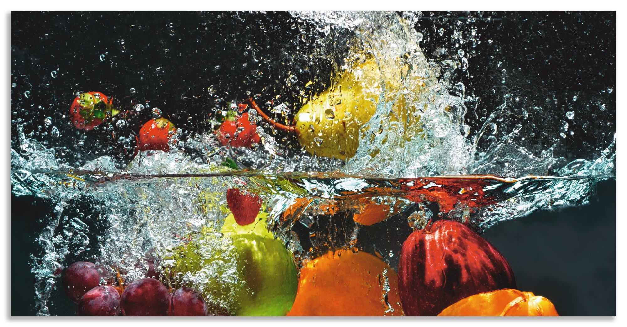 Artland Küchenrückwand "Spritzendes Obst auf dem Wasser", (1 tlg.), Alu Spr günstig online kaufen