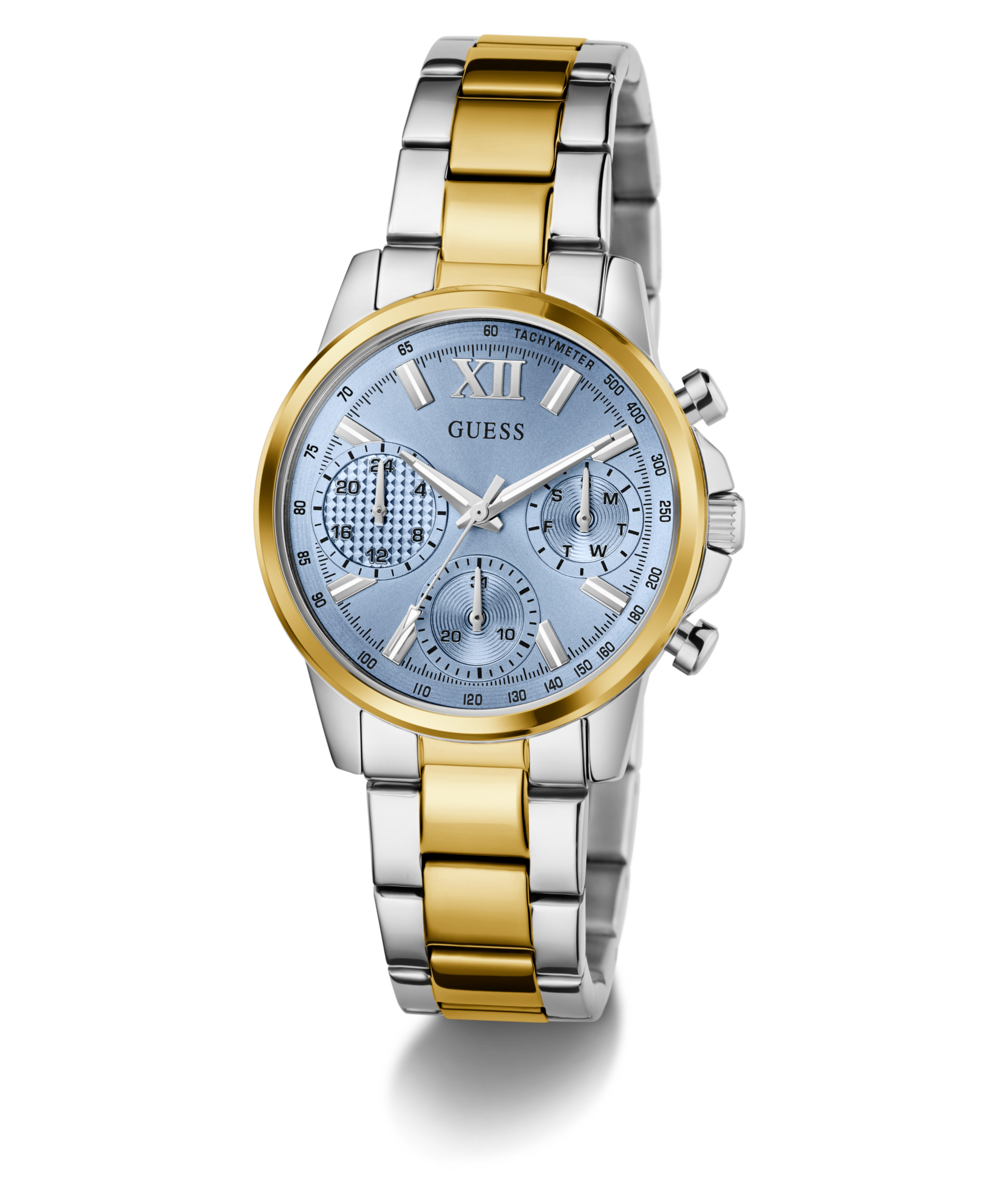 Guess Multifunktionsuhr »BAILEY«, Quarzuhr, Armbanduhr, Damenuhr, Edelstahlarmband, Datum