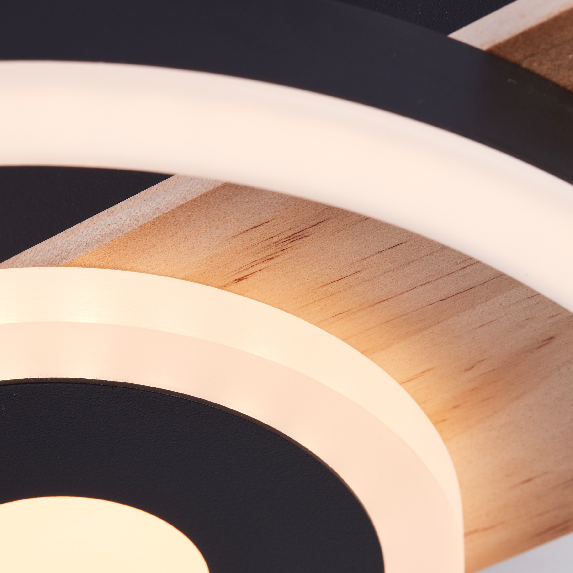 BreLight LED Deckenleuchte »Maureen«, mit Holzakzent, 22 x 20 cm, 1100 lm, 3000 K warmweiß, Holz/Metall