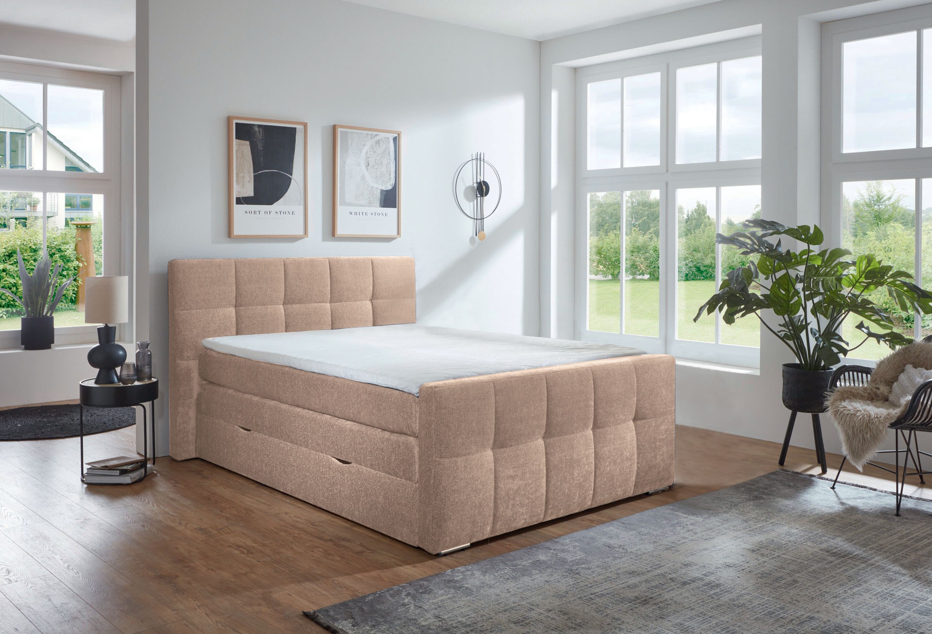 Places of Style Boxspringbett »Rosà«, H3/H3, H3/H4, H4/H4 möglich günstig online kaufen