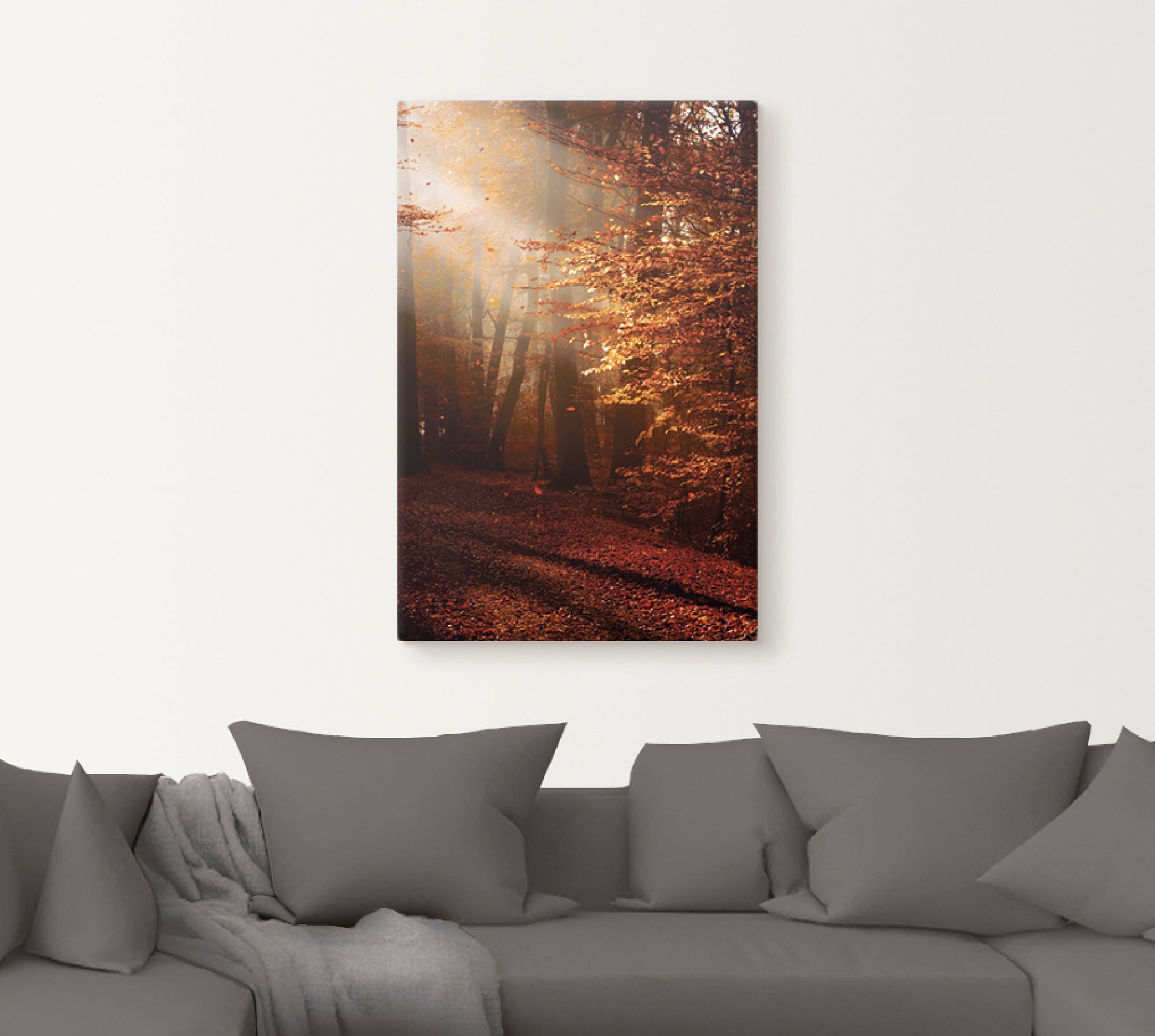 Artland Wandbild »Sonnenaufgang im Herbst« Wald 1 Stk. tlg. als Leinwandbil günstig online kaufen