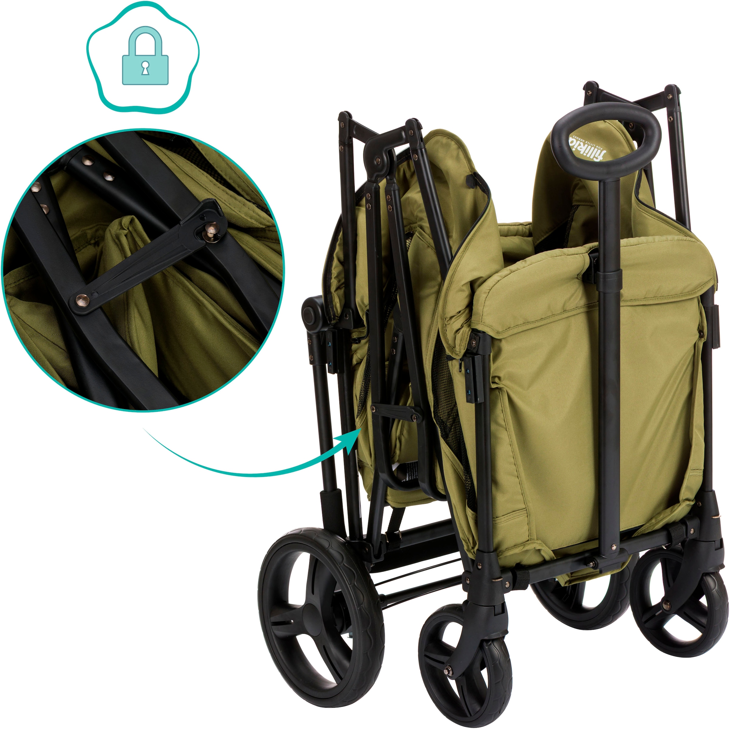 Fillikid Bollerwagen »Oskar« faltbar; für zwei Kinder