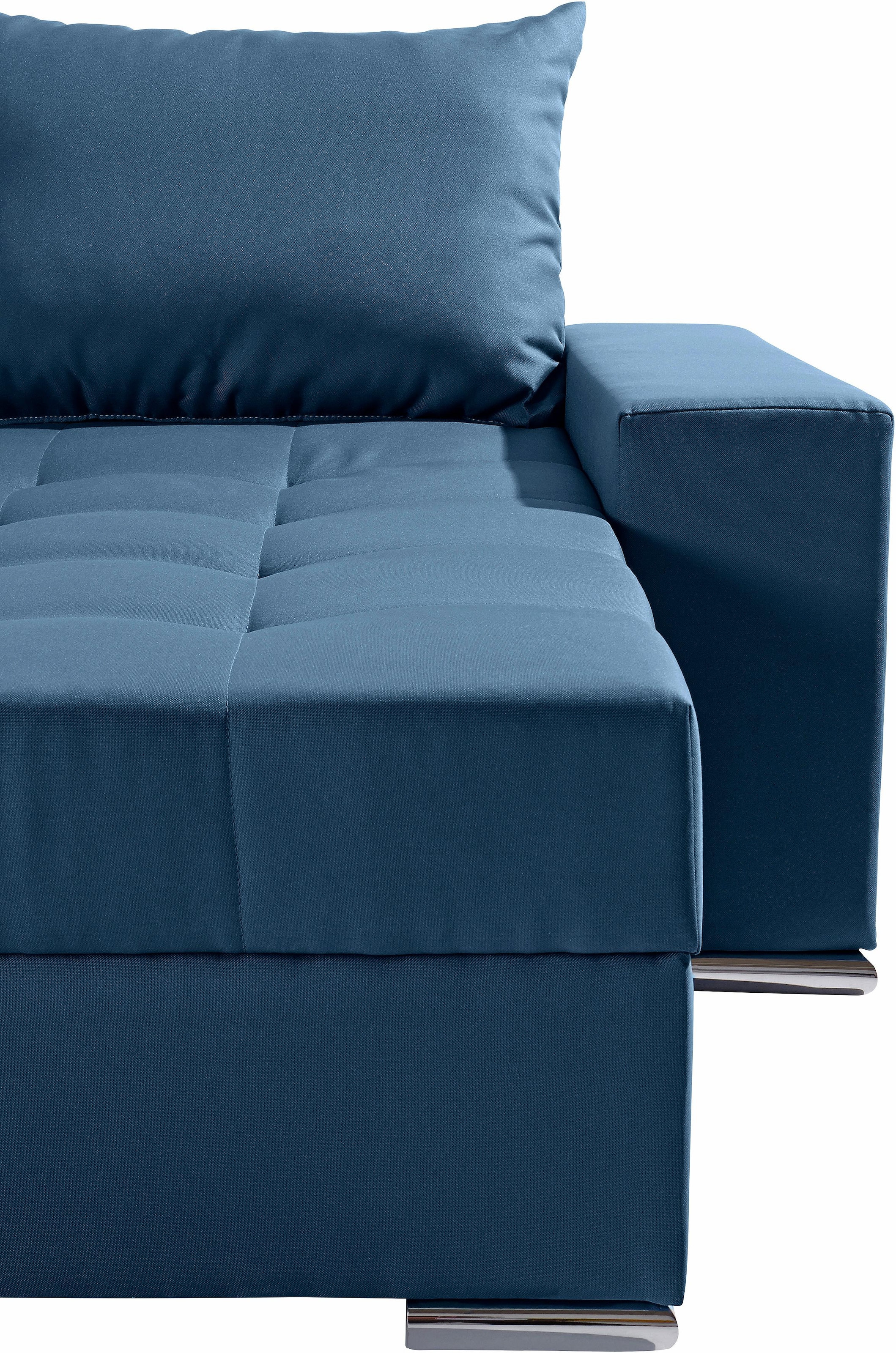COLLECTION AB Wohnlandschaft »XL-Josy U-Form, Breite 313 cm, Flachgewebe, Struktur, Kunstleder«, inkl. Bettfunktion, Bettkasten, mit 4 gleich großen Rückenkissen