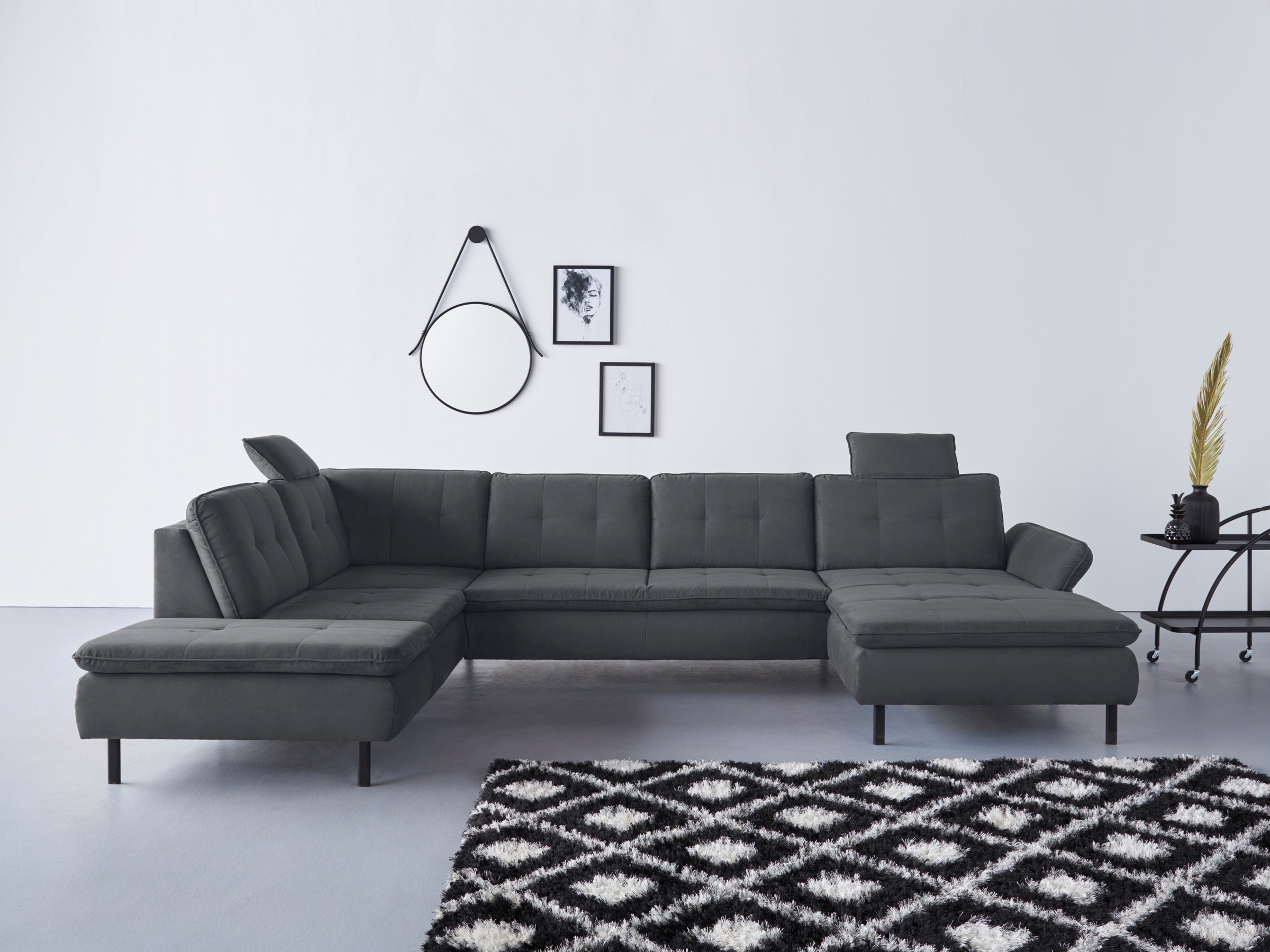 Home affaire Wohnlandschaft »Birkholm U-Form« Armlehnverstellung, auch in E günstig online kaufen