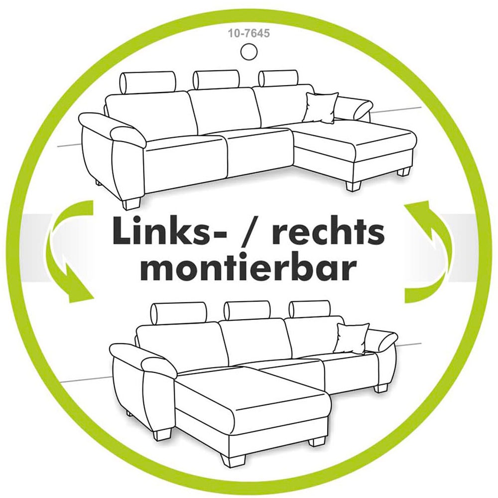 Jockenhöfer Gruppe Ecksofa »Elmau, L-Form«, inkl. Bettfunktion, Bettkasten, Ottomane links/rechts montierbar
