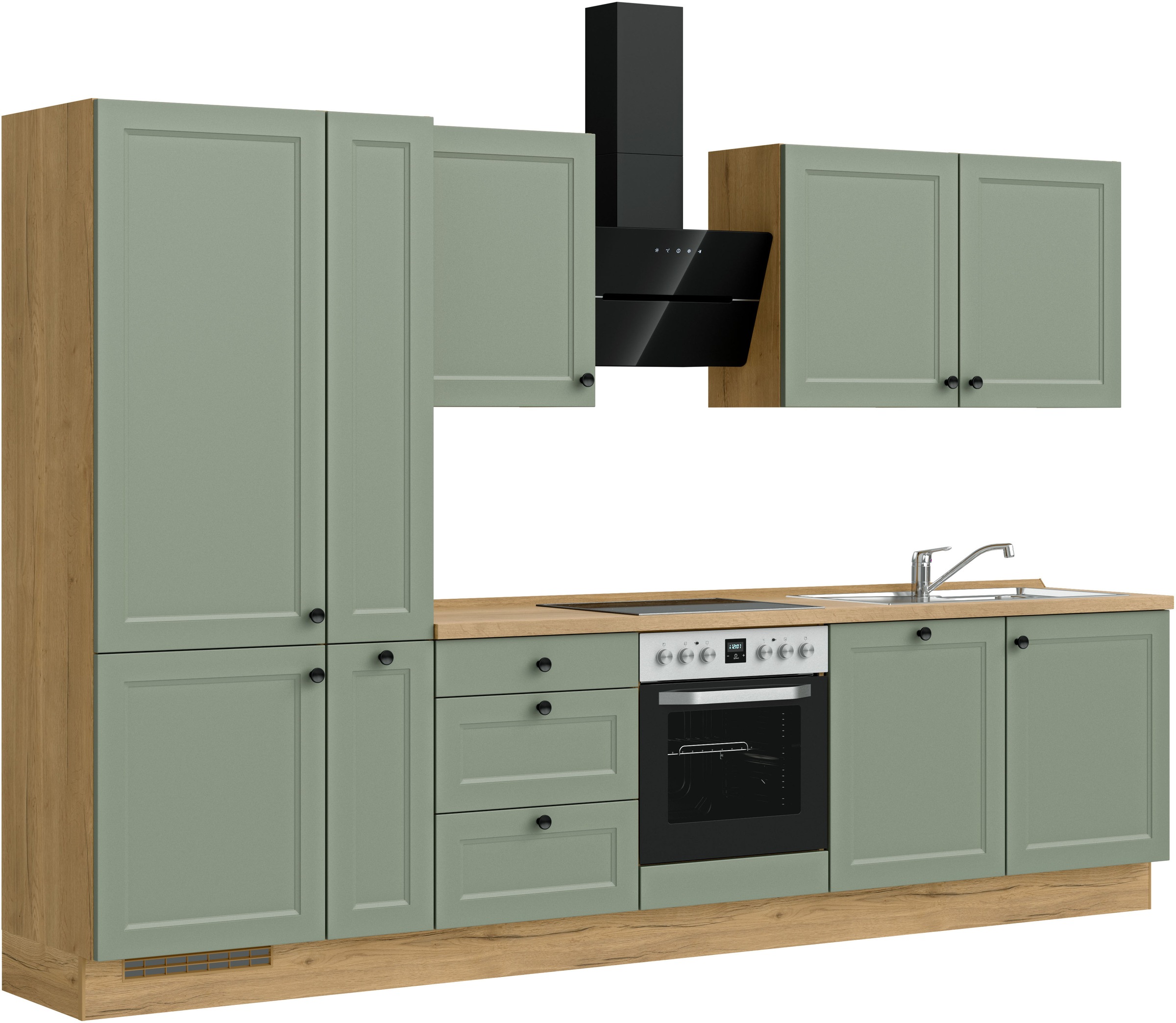 nobilia® Küchenzeile »"Cascada II"«, vormontiert, Breite 330 cm, Ausrichtung wählbar, wahlw. mit E-Geräten