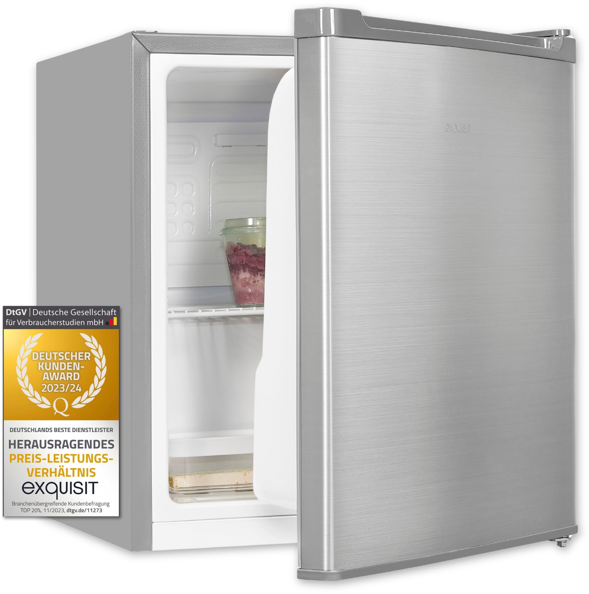 exquisit Kühlschrank »KB05-V-040E inoxlook« günstig online kaufen