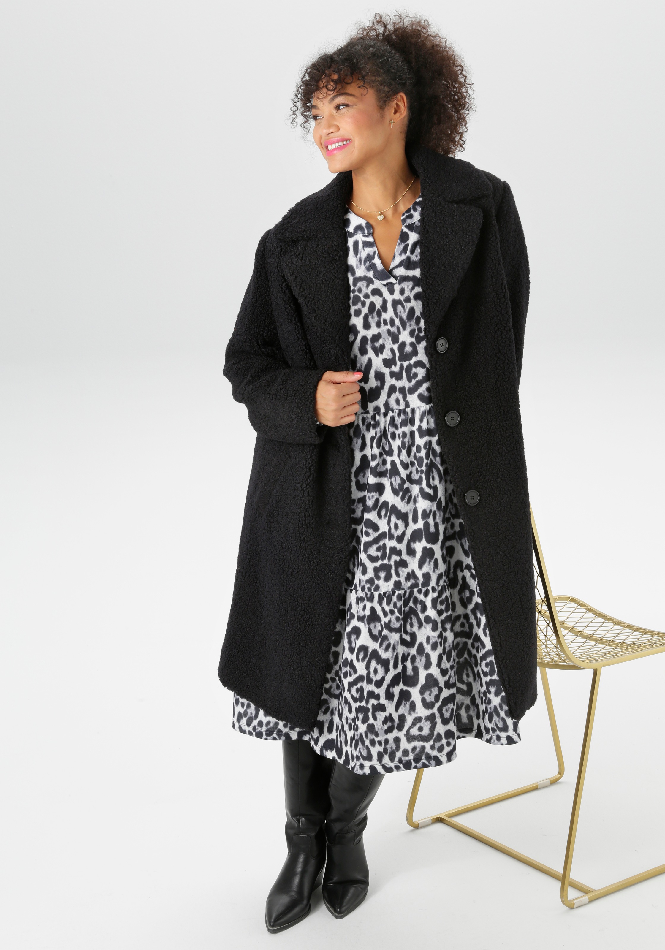 Aniston PLUS Fellimitatjacke, in Plüsch-Optik - NEUE KOLLEKTION