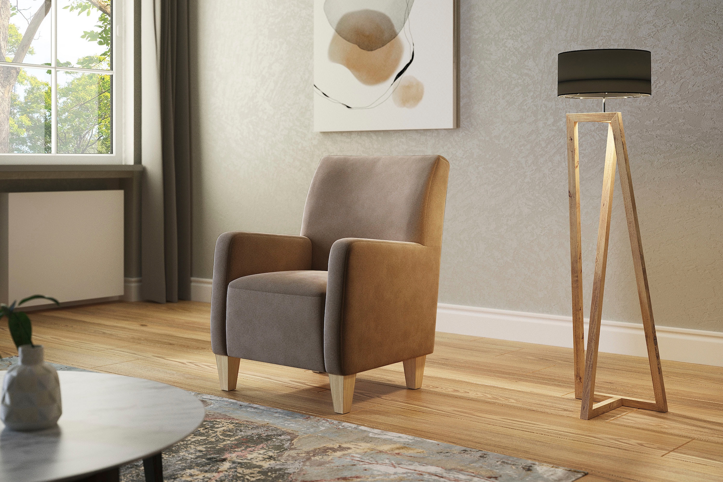 Home affaire Sessel »Viva«, mit Federkern, mit Buchefüßen günstig online kaufen