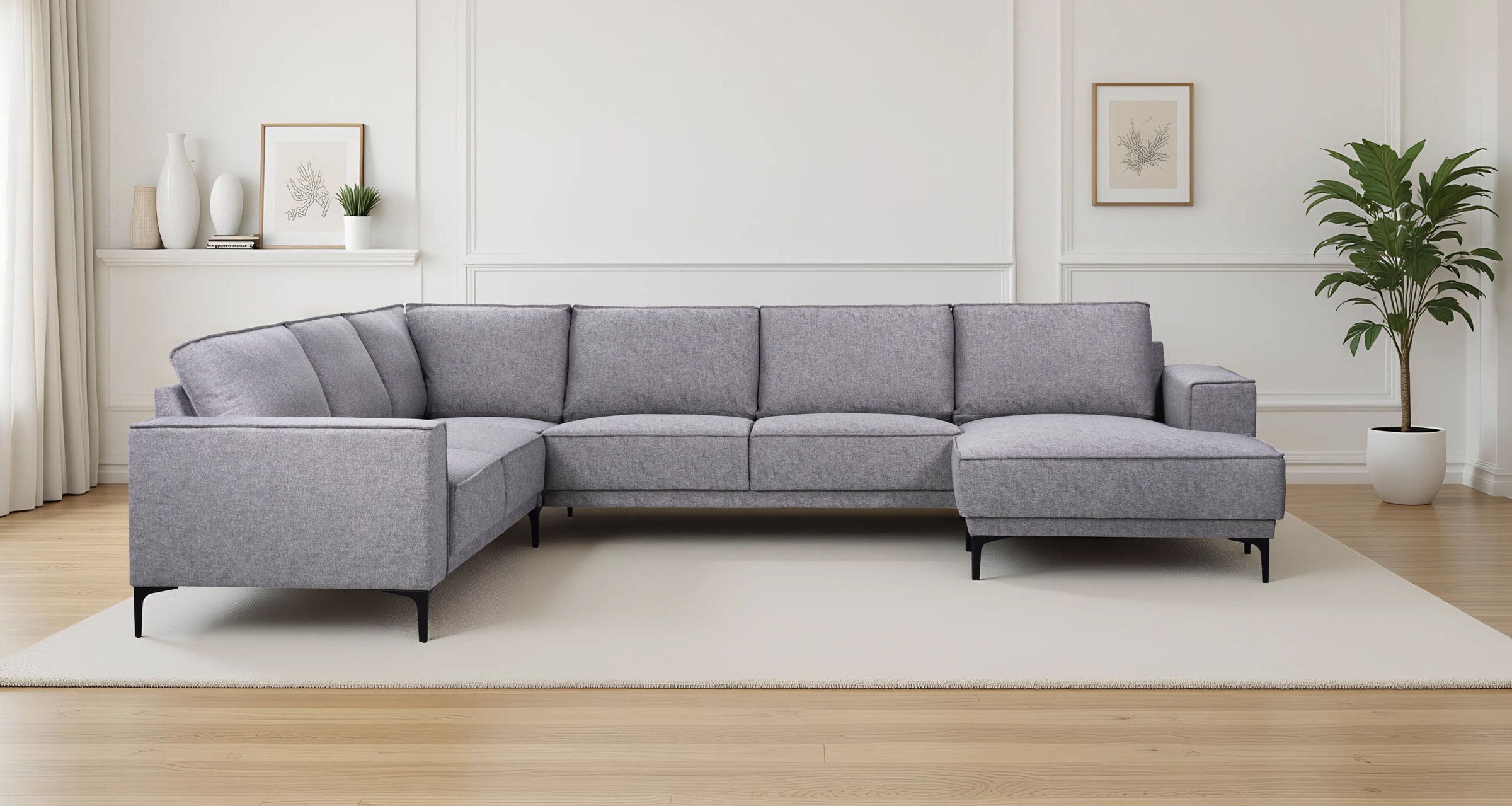OTTO home Wohnlandschaft »XXL Sofa Oland, Struktur, Flachgewebe, Luxus-Micr günstig online kaufen